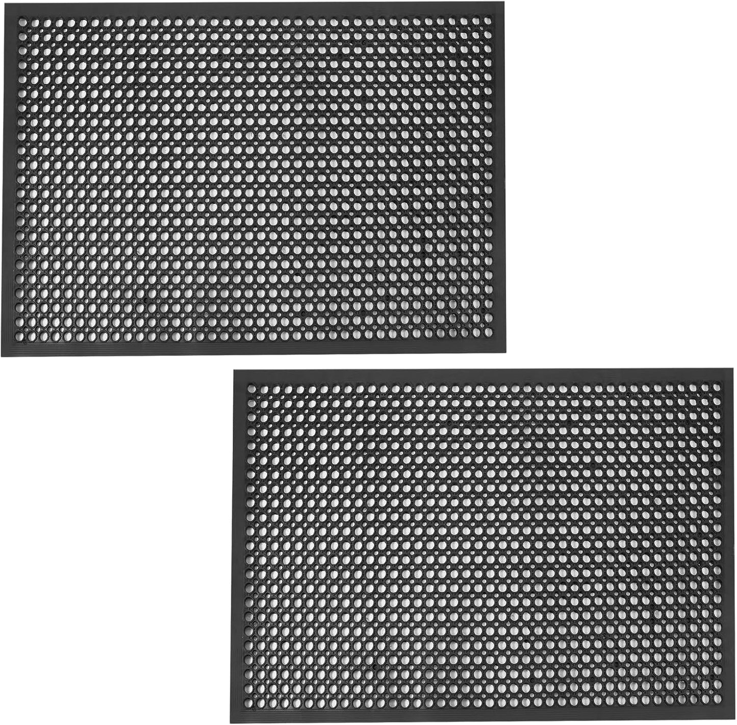 Anti Fatigue Outdoor Rubber Floor Mat 2 Pack Commercial Restaurant Kitchen Mats for Floors Non-Slip Bar Floor Mats Rubber Door mat Drainage Mats Utility Garage Use 36" x 60" Black - Lumora Desk