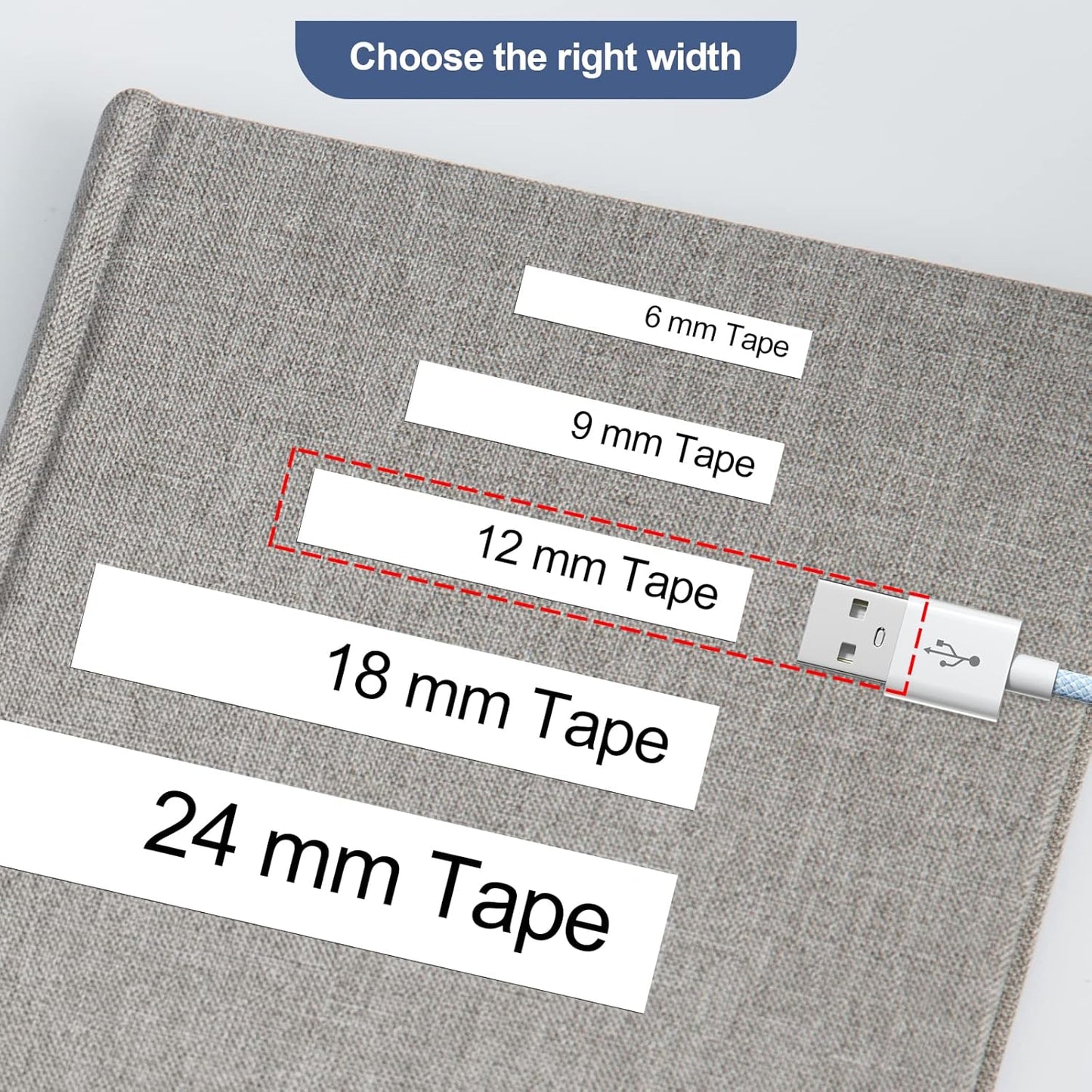 Unismar 100-Pack Compatible for Brother Black on White 12mm Label Tape Replacement for Ptouch PTD200 PTD202 PTD210 PTD600 PTD400 PTH100 PTH110 PT1280 Label Printer 26.2Ft(8m)