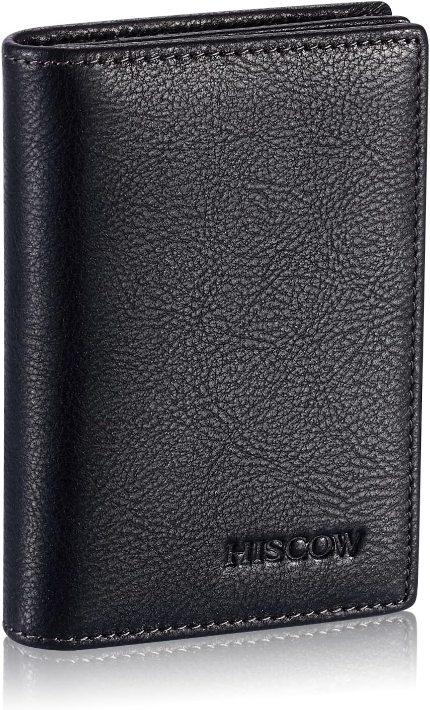 Leather Business Card Case Holder for Men & Women, Italian Calfskin
