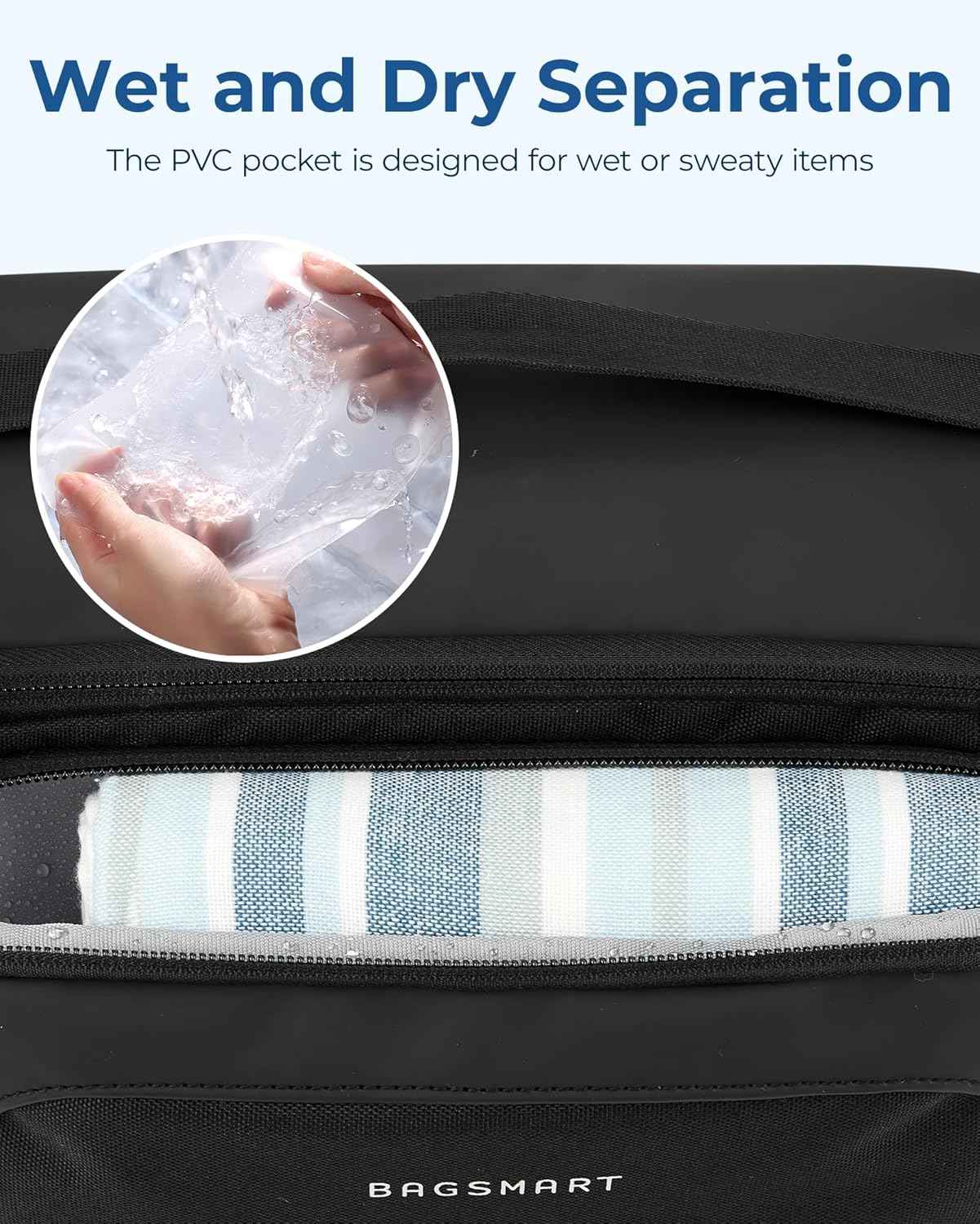 BAGSMART Toiletry Bag for Men, Wide Opening Travel Bag for Toiletries, Dopp Kit Water Resistant Shaving Hygiene Bag for Bathroom Shower, Toiletries Accessories,Travel Essentials-Gray