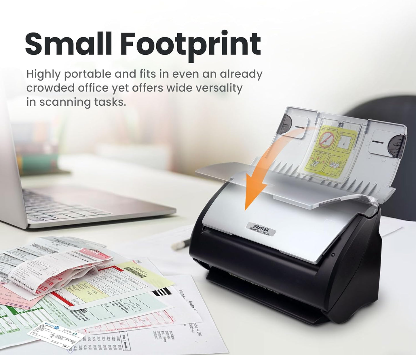 Plustek PS188 High Speed Double-Sided Color Document Scanner, with Automatic Document Feeder (ADF), 30 Pages Per Minute, Support Windows 7/8/10/11 - Lumora Desk