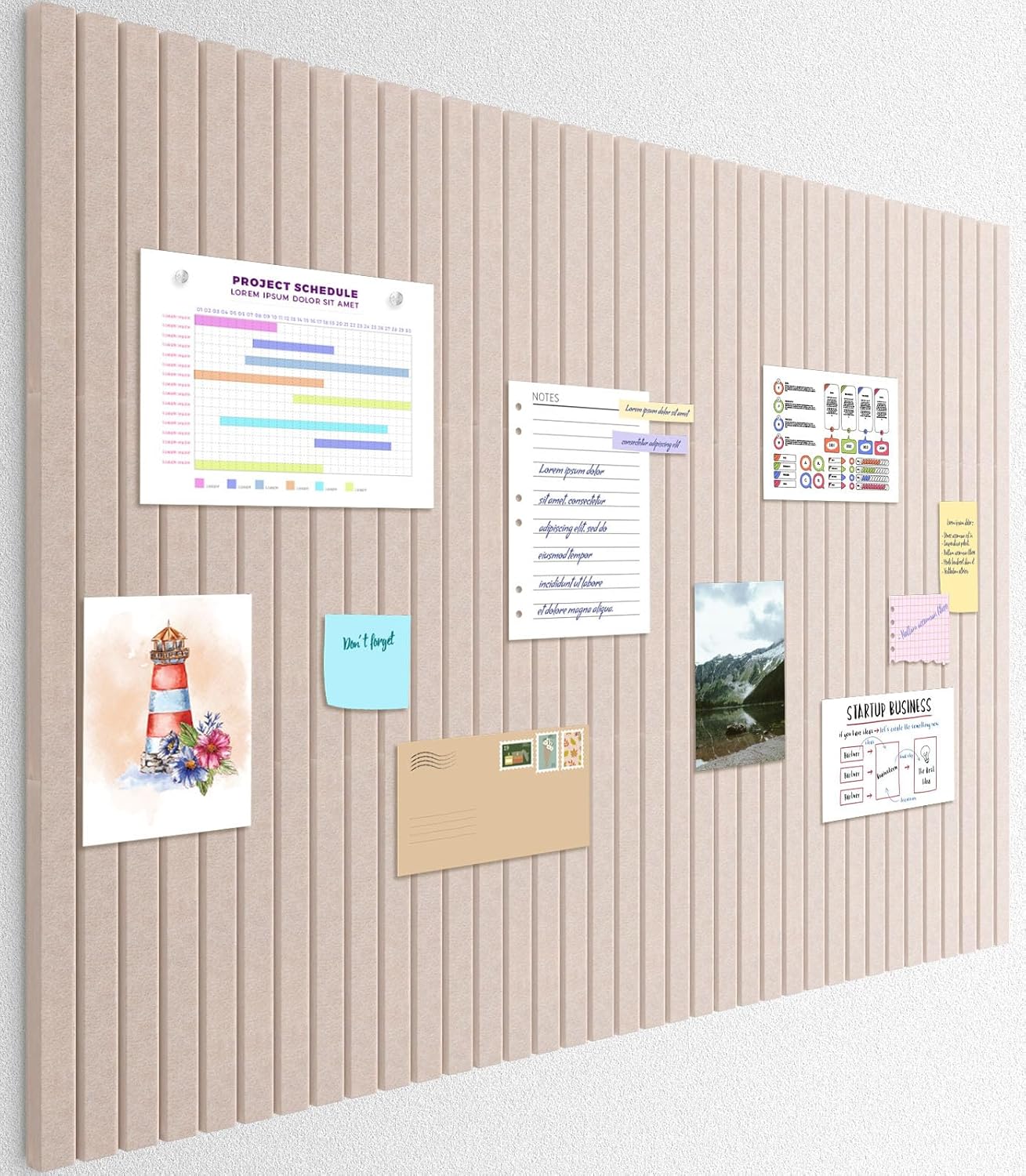 Smarpau 12 Pack Large Cork Board, 48"x36" Felt Bulletin Board, Corkboard with 35 Pushpins 50 Removable Security Stickers, Cork Boards for Office Home - Lumora Desk