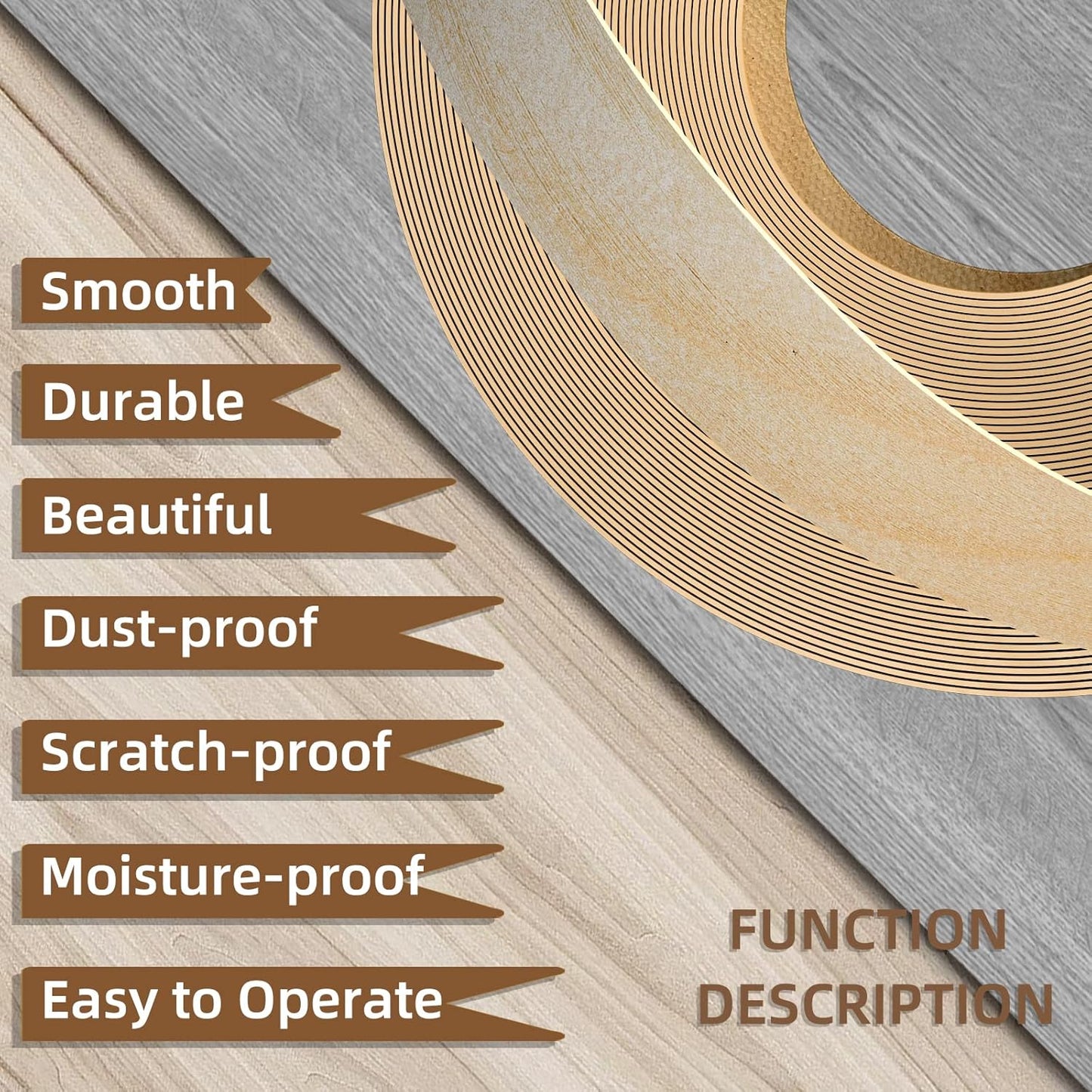 GSCIT Club Birch Edge Banding, 3/4 inch x 100ft roll of Veneer Edge Banding - Pre-glued Flexible, Real Wood Tape for Cabinet Repair & Furniture Restoration