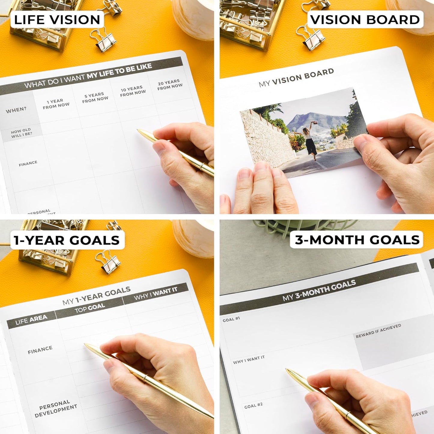 Clever Fox Planner PRO – Weekly & Monthly Life Planner to Increase Productivity, Time Management and Hit Your Goals, 8.5x11″ (Silver Black)