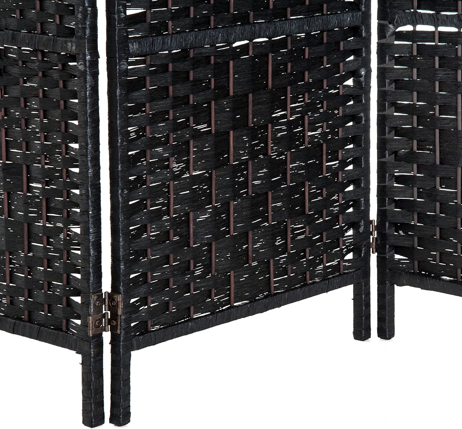 NicBex Room Divider 3 Panel Room Dividers with Wicker Weave Design Partition Room Dividers and Folding Privacy Screens 6 FT Wall Divider for Office, Room Separation,53.25"W x 0.75"D x 70.75"H, Black - Lumora Desk
