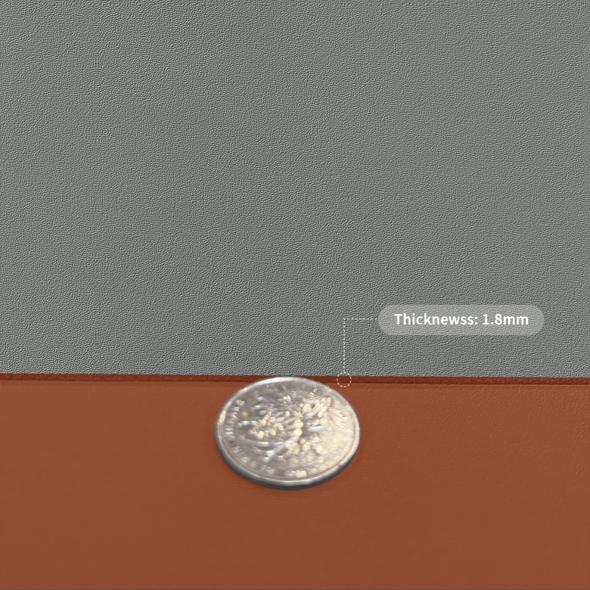 Leather Desk Mat,1.8mm Thick,17x72 Inch Desk Cover,Desk Protector Mat,Dresser Cover Top,Table Cover Rectangle,End Table Cover,Coffee Table Cover Rectangle(Brown+Gray,17x72)