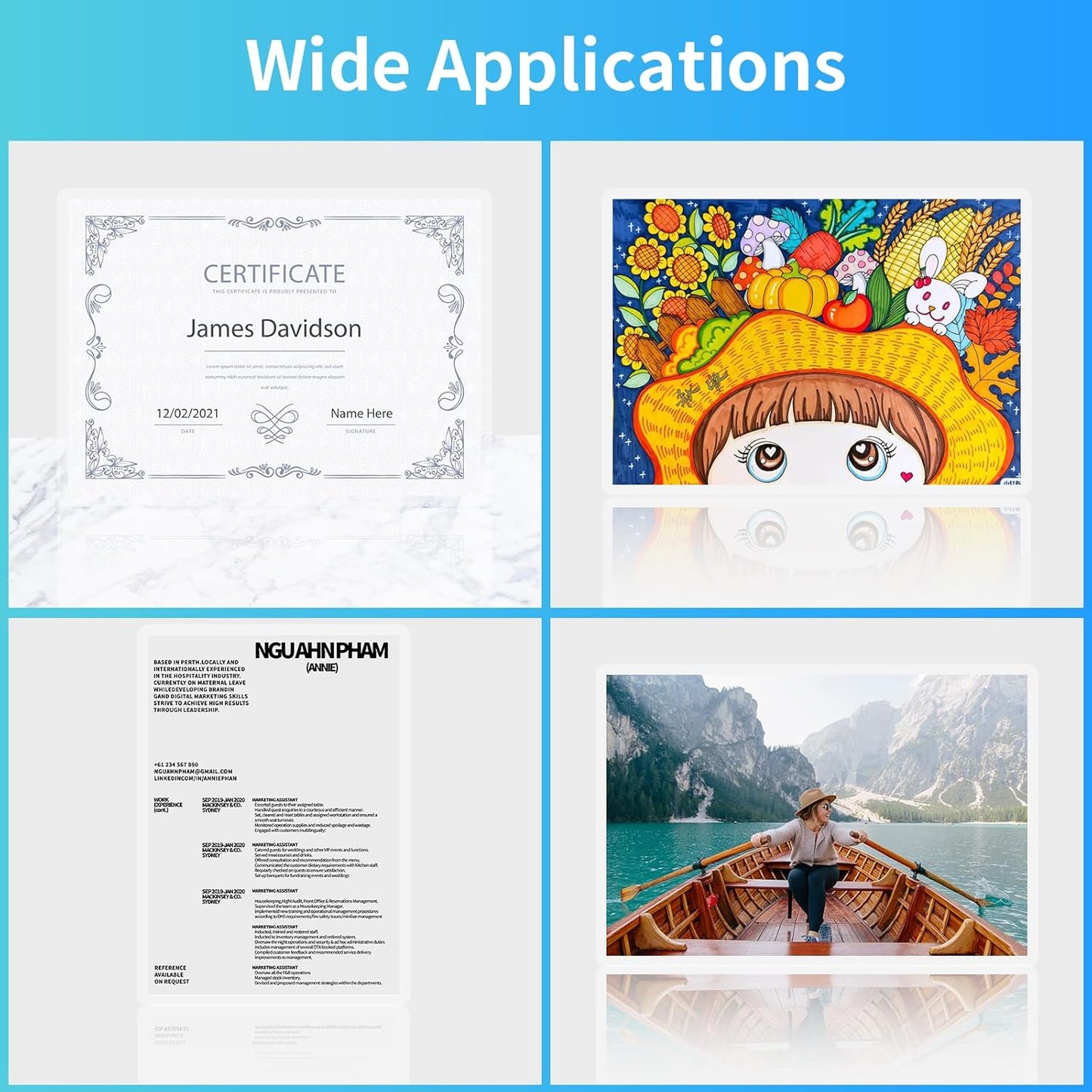 Laminating Sheets, (3 Mil) 500 Pack Thermal Laminating Pouches Holds 8.5 x 11 Inch,3 Mil Clear Laminator Paper 9 x 11.5 Inch, Letter Size, for Education,Documents, Certificate