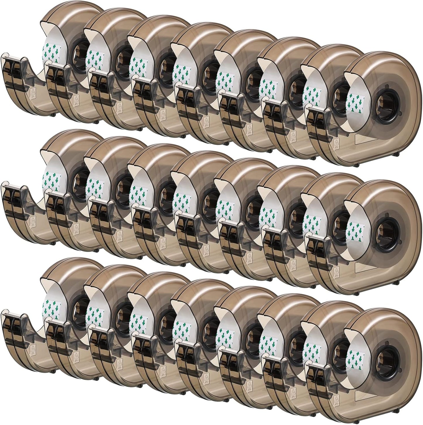 Sabary 50 Pcs Handheld Tape Dispenser Desktop Adhesive Cutter Transparent Plastic Refillable Dispenser Lightweight and Portable Manual Use Adhesive Holder for Home Packing, No Tape Included - Lumora Desk