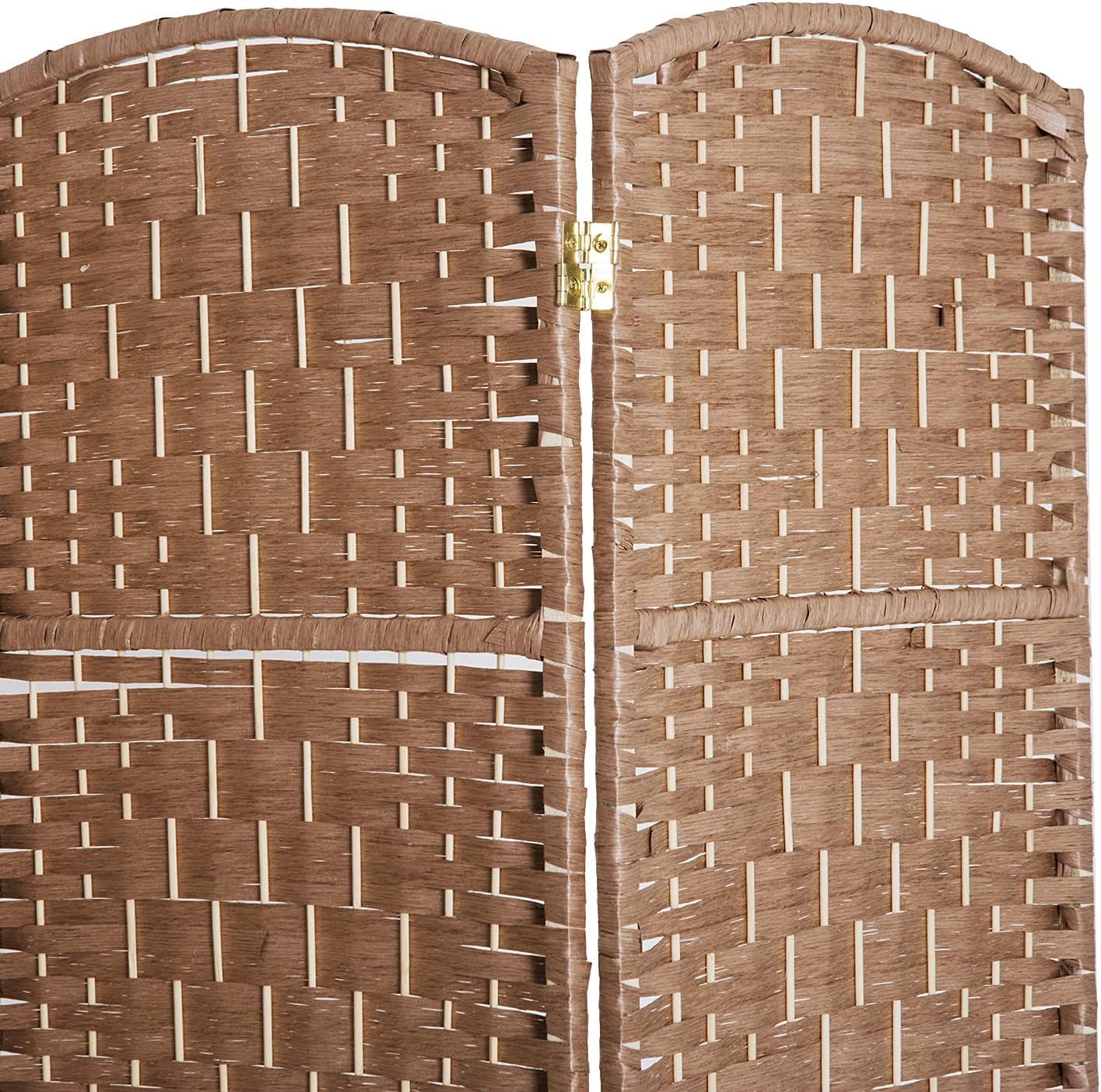 HOMCOM Room Divider, 6 Panel Folding Privacy Screen, 6FT Tall Portable Wicker Weave Partition Wall Divider for Bedroom, Home Office, Natural - Lumora Desk