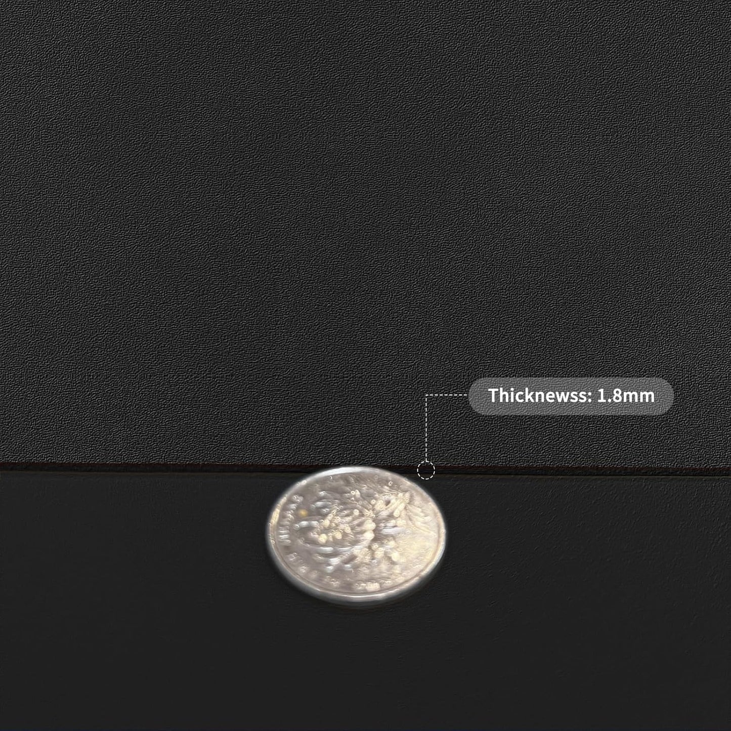 Leather Desk Mat,1.8mm Thick,12x42 Inch Desk Cover,Desk Protector Mat,Dresser Cover Top,Nail Table Mat,Dresser Cover,Quartz Countertop Protector,Table Sticker Cover(Black+Black,12×42)