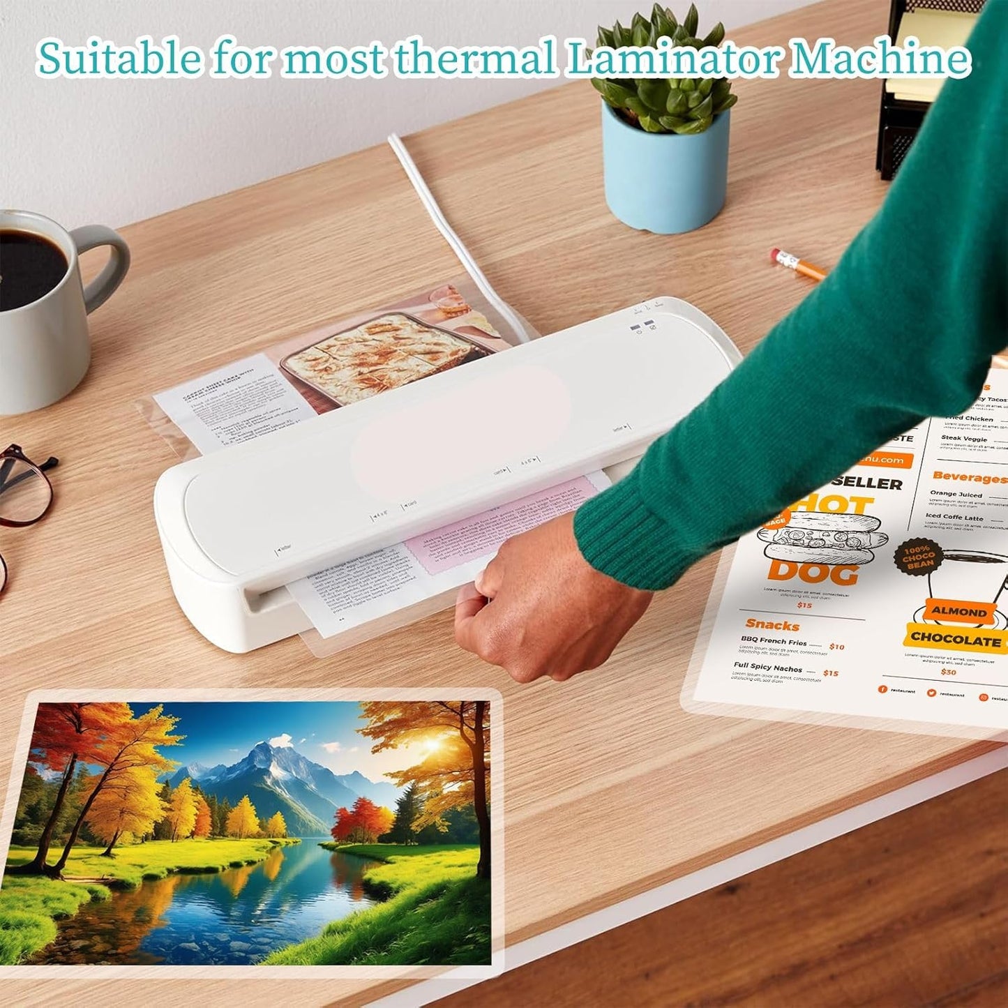 5 Mil Thermal Laminating Sheets 200 Packs, Clear 9" x 11.5" Laminating Pouches Rounded Corner, Holds 8.5 x 11 Inch Sheet, Letter Size Lamination Paper for Laminators