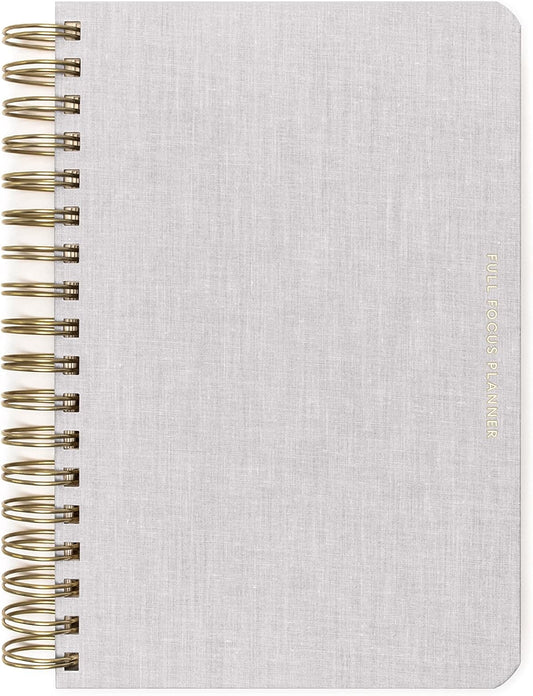 Full Focus Leather Coil Planner by Michael Hyatt - The #1 Daily Planner to Set Annual Goals, Increase Focus, Eliminate Overwhelm, and Achieve Your Biggest Goals - Hardcover (Oatmeal)
