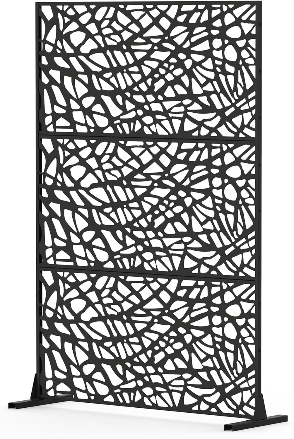 NicBex Room Divider 1 Panel Room Dividers with Mesh Shape Design Partition Room Dividers and Metal Privacy Screens Wall Divider for Outdoor, Room Separation,48.31" W x 15.75" D x 70.75" H, Black - Lumora Desk