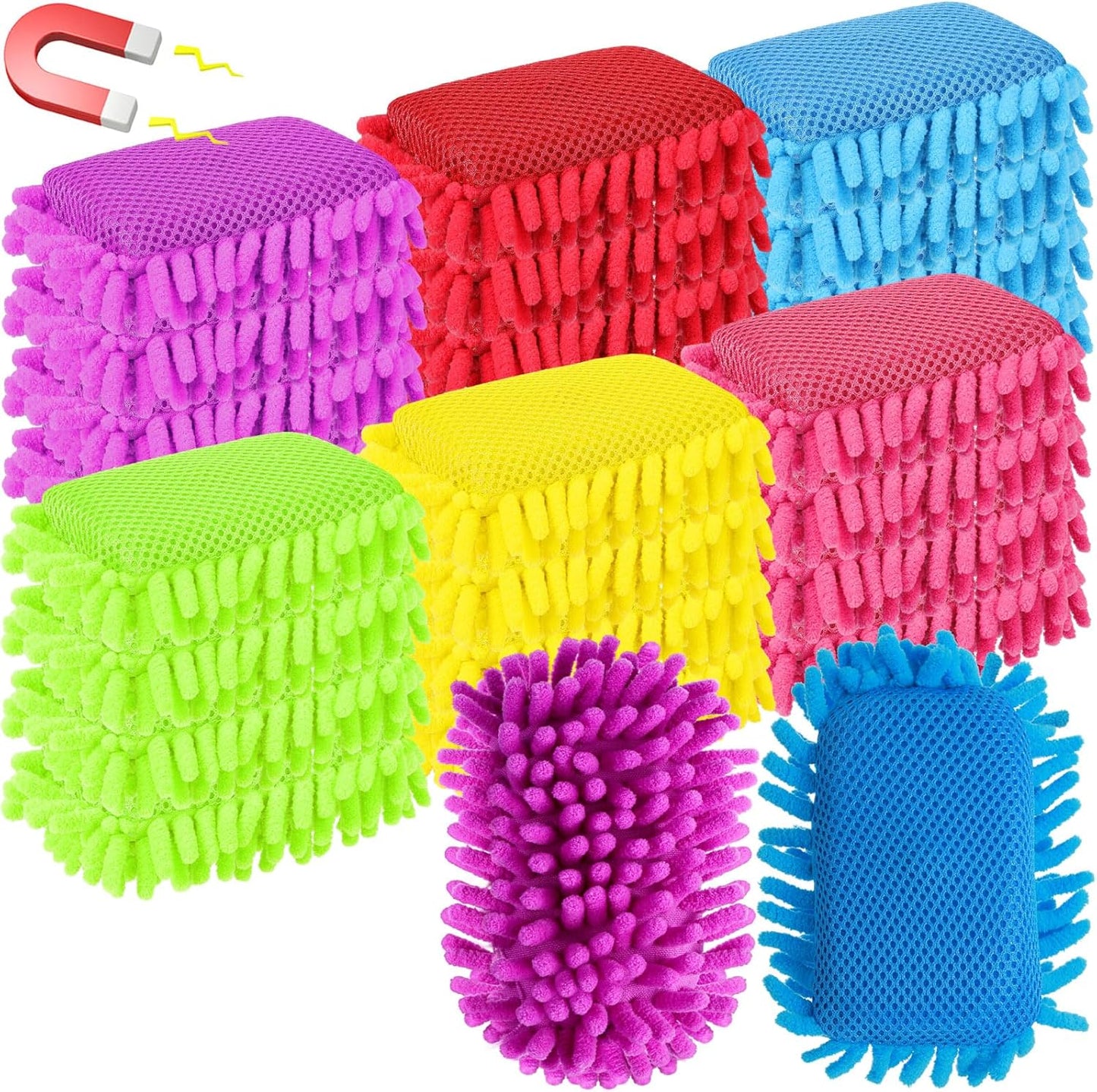 Sherr 24 Pcs Magnetic Whiteboard Eraser School Erase Erasers Microfiber Washable White Board Eraser for Chalk Classroom Home Office (Rainbow Colors)