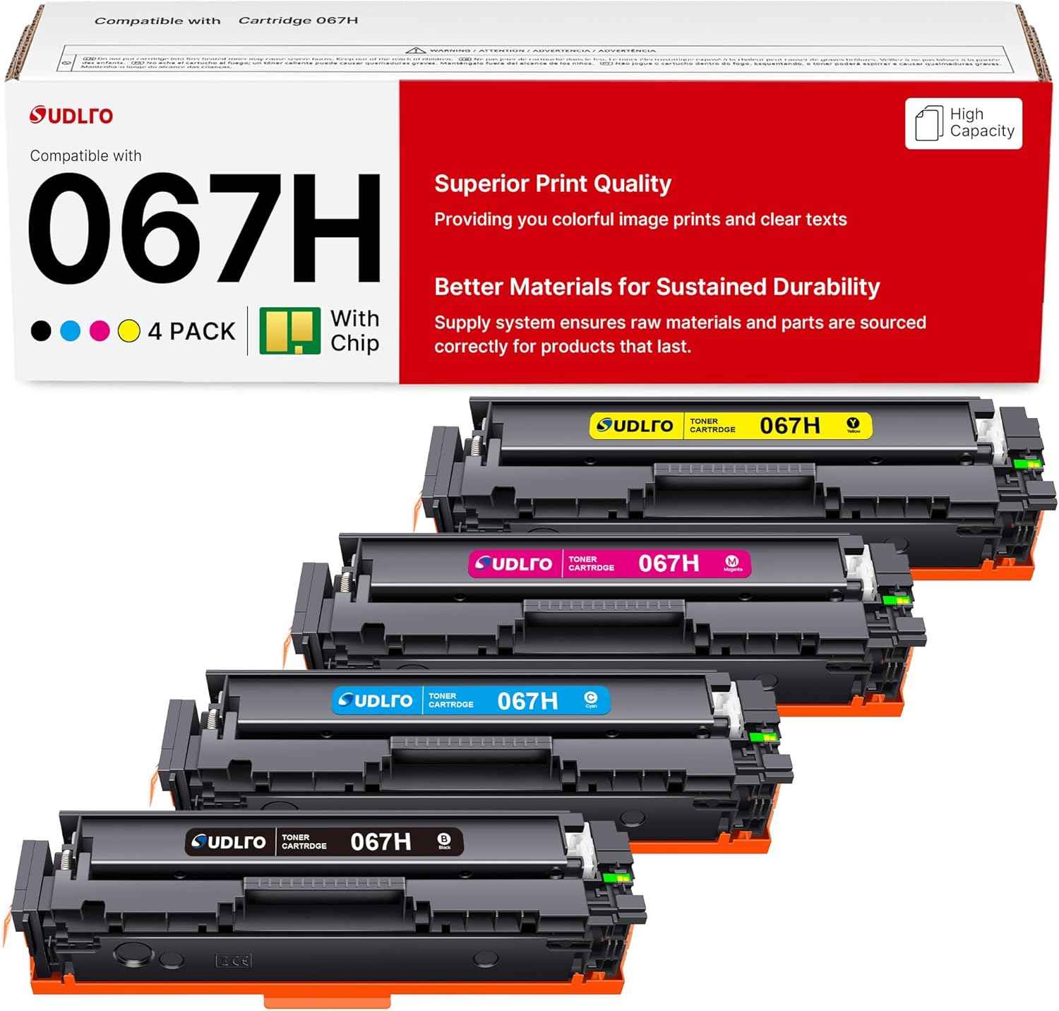 067H 067 Toner Cartridge Set - Replacement for Canon MF654Cdw Toner Cartridges - Work with MF656Cdw Toner MF654Cdw LBP632Cdw MF653Cdw Printer Ink | for Canon 067 Toner | 067H Cartridge 4 Pack