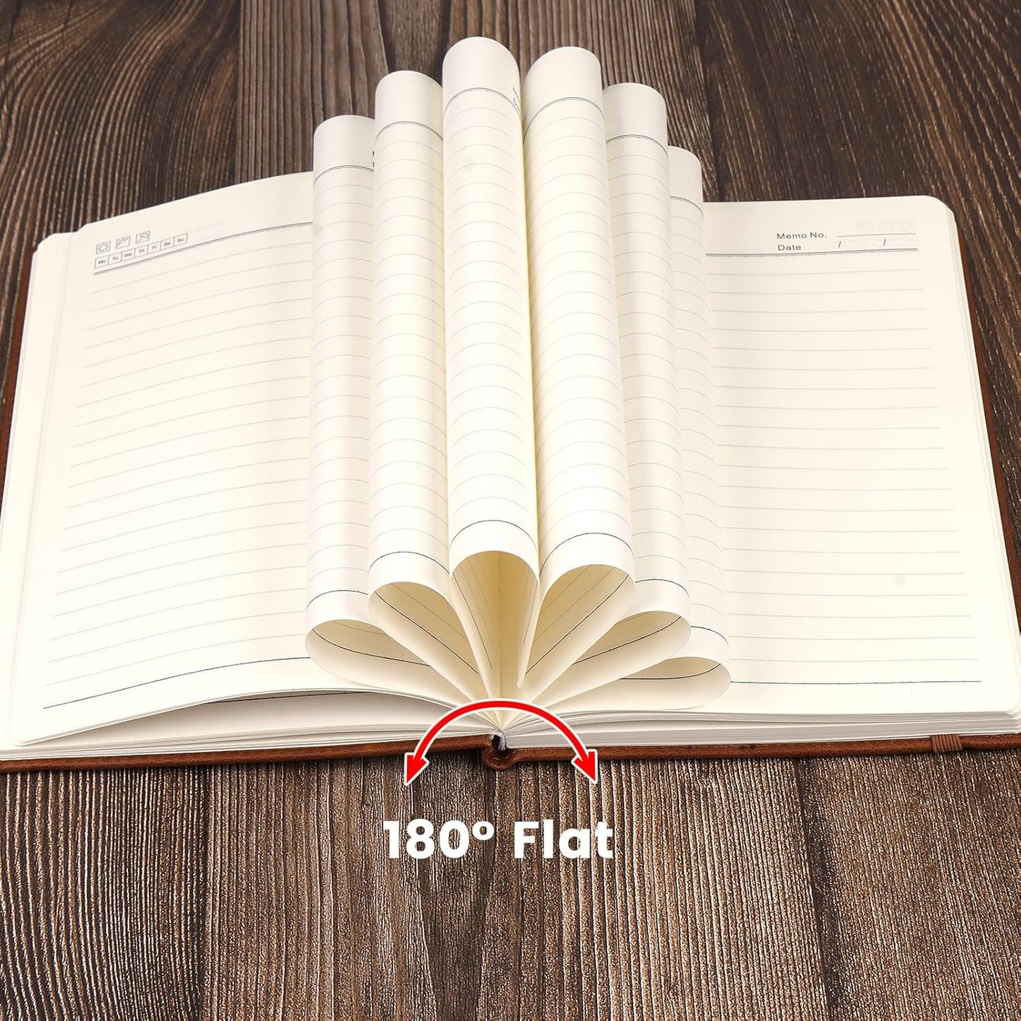 Personalized Journal Notebook With Your Text, Design, Company Logo, Tagline- A5 Lined Leather Hardcover Executive Notebook For Men Women Custom Daily Journal, For Business Office School Lawyers Brown