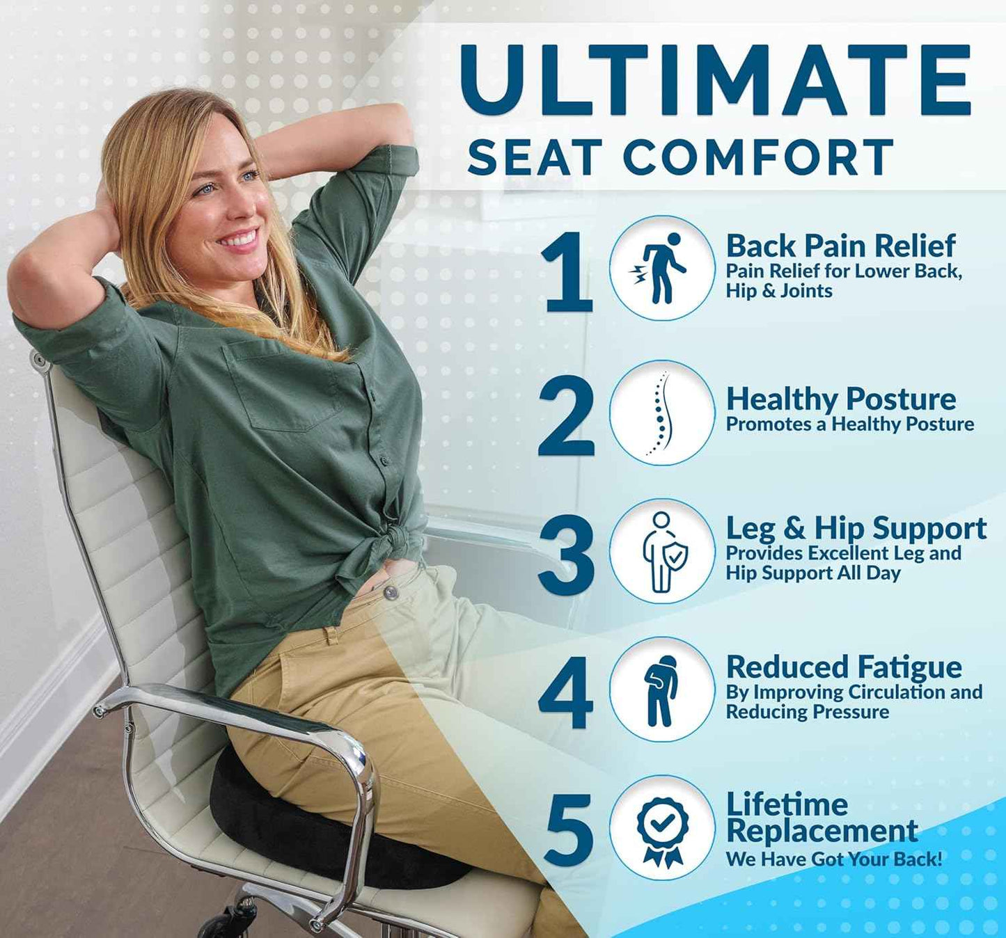 ComfiLife Lumbar Pillow + Gel Enhanced Seat Cushion Bundle – Office Chair Cushion – Lumbar Support Pillow – Car Seat Cushion – Improves Posture Help Back Pain Relief