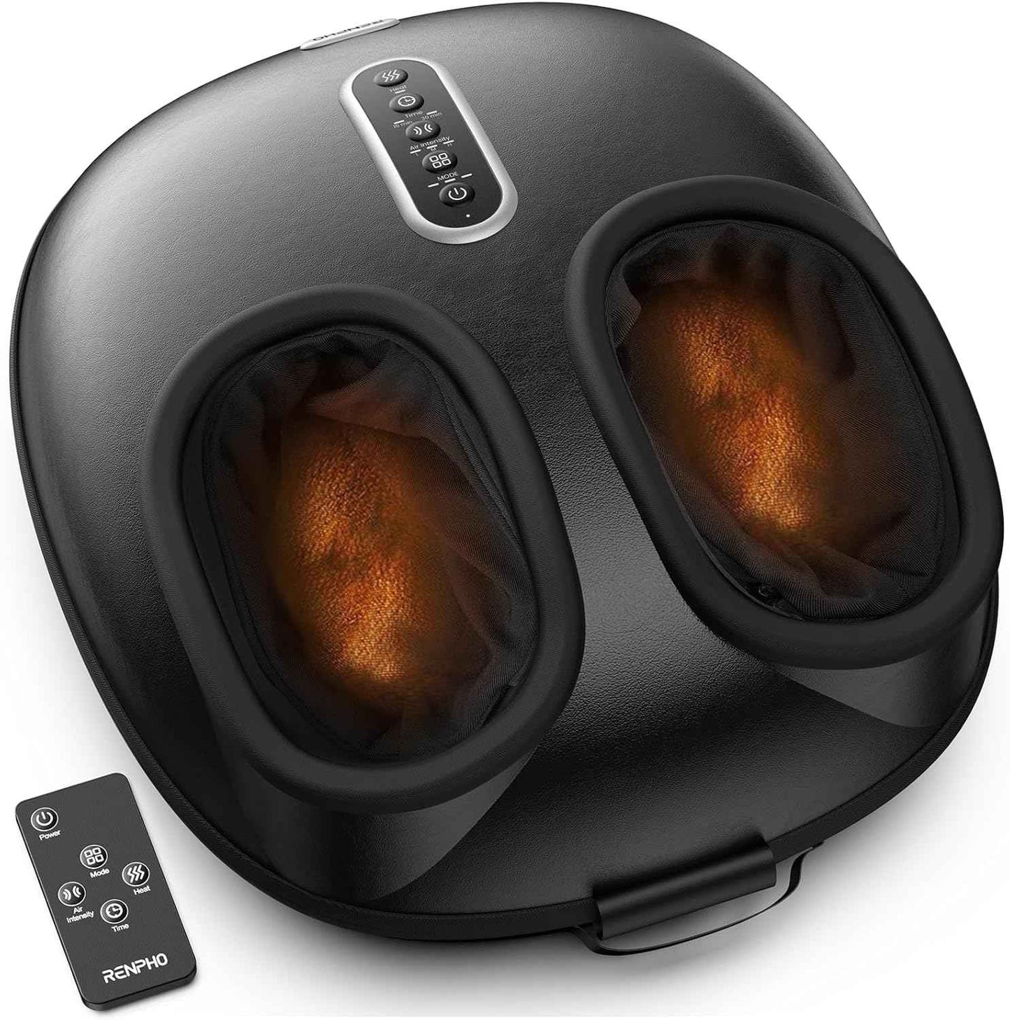 RENPHO 2026 [Upgraded] Foot Massager with Heat, Fathers Day Dad Gifts for Men, Shiatsu Foot Massager for Plantar Fasciitis, Deep-Kneading & Compression, Size Up to 12, Black
