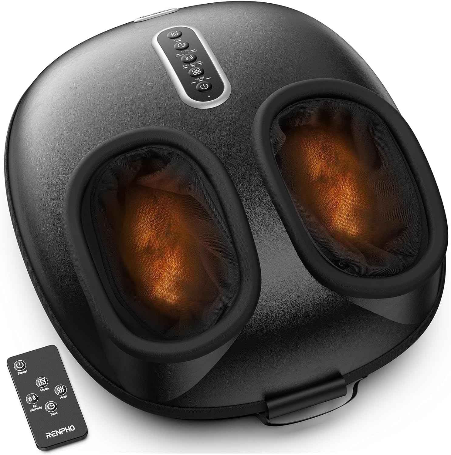 RENPHO 2026 [Upgraded] Foot Massager with Heat, Fathers Day Dad Gifts for Men, Shiatsu Foot Massager for Plantar Fasciitis, Deep-Kneading & Compression, Size Up to 12, Black