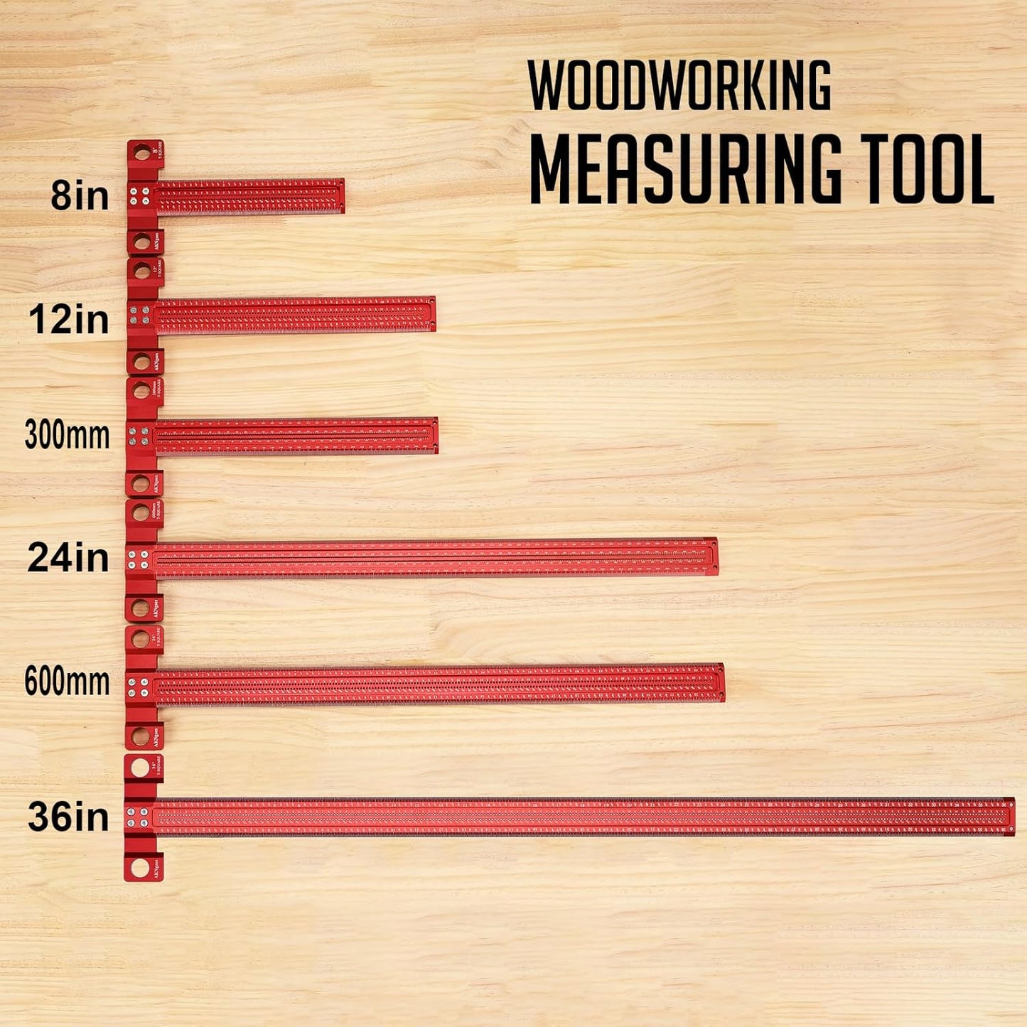 Woodworking Scriber T-Square Ruler 300mm with Thoughtful Support Lips, Architect Ruler for Carpenter Work, Layout and Measuring Tools…