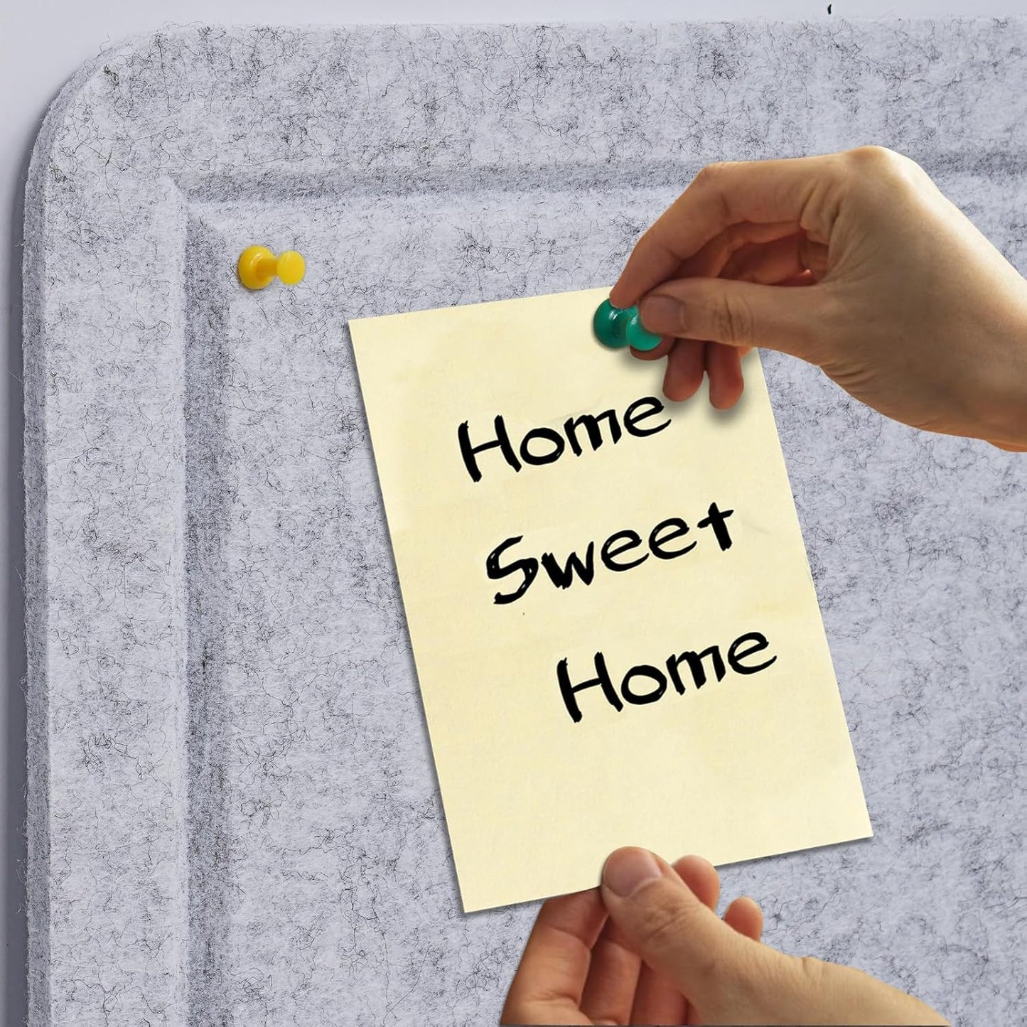 Large Bulletin Board - 48 X 36 inches Decorative Felt Pin Board - 4' x 3' Cork Board Alternative for Wall - Foldable Photo Board Self-Adhesive Vision Board Prayer Board with 30 Pushpins - Silver Gray