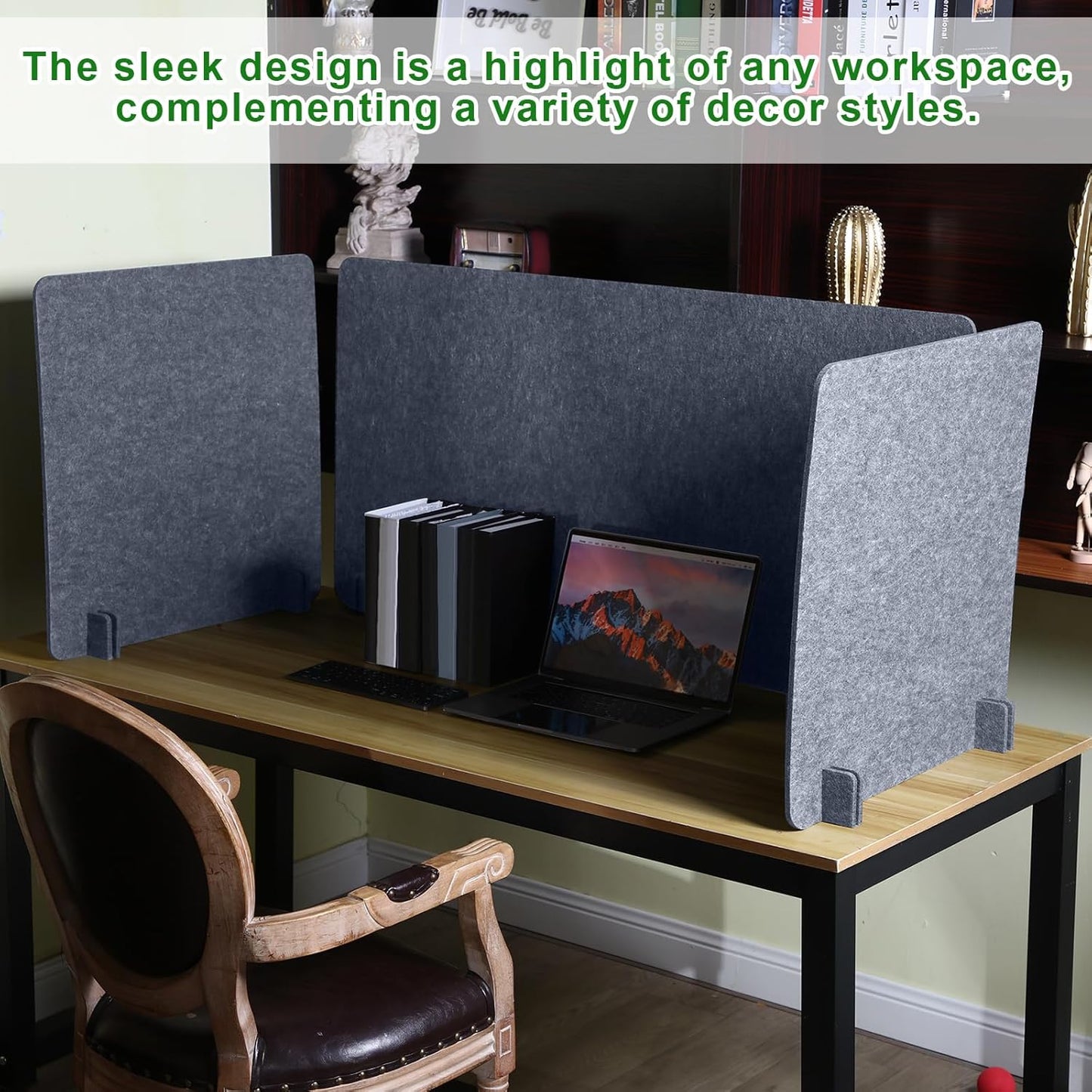 Buryeah 3 Pcs Desk Divider Desk Partition 23.6 x 47.2, 23.6 x 23.6 Stand up Freestanding Cubicle Privacy Panel Reducing Noise Visual Distraction Divider for Office Home School(Gray)