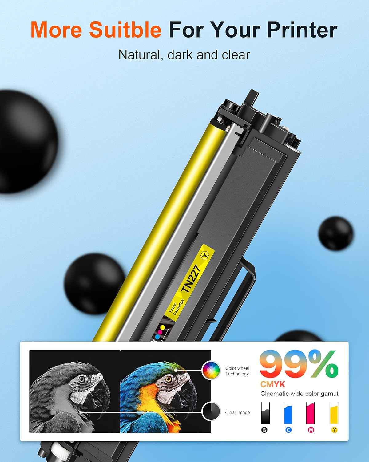 E-Z Ink Pro Compatible Toner Cartridge Replacement for Brother TN227 Toner TN223 TN227 High Yield Toner Cartridge for Brother MFC-L3770CDW HL-L3270CDW HL-L3290CDW MFC-L3710CW (5 Pack)