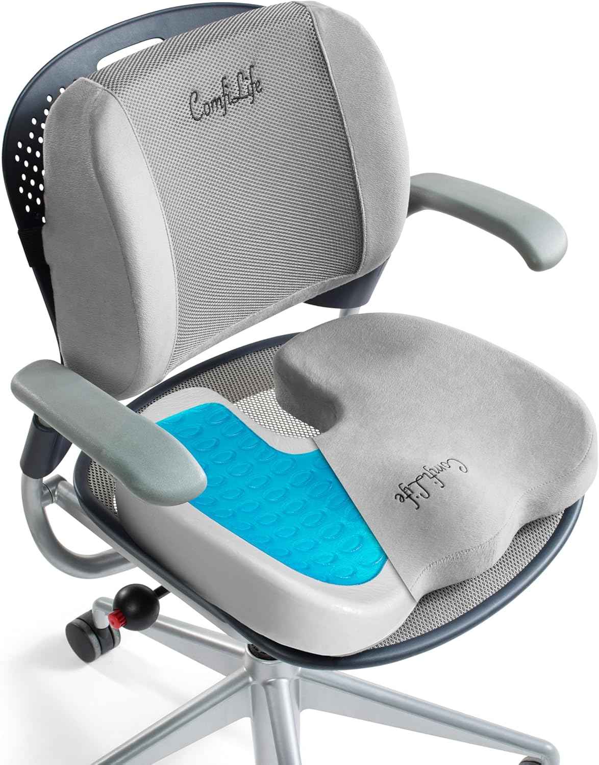 ComfiLife Gel Enhanced Seat Cushion & Lumbar Support Pillow Bundle – Ultimate Comfort and Pain Relief for Sitting