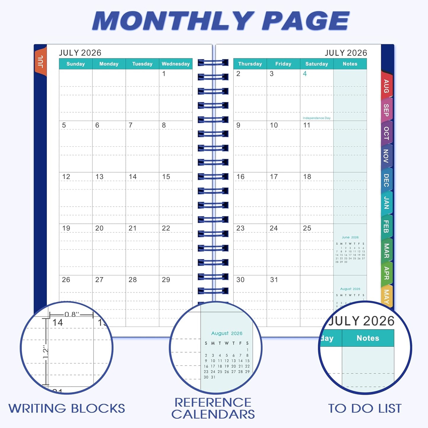 2026-2027 Pocket Calendar/Planner - 2026-2027 Weekly & Monthly Pocket Planner for Purse, Jul. 2026 - Jun. 2027, 6.8" x 4.1", Strong Twin - Wire Binding, Plastic Cover