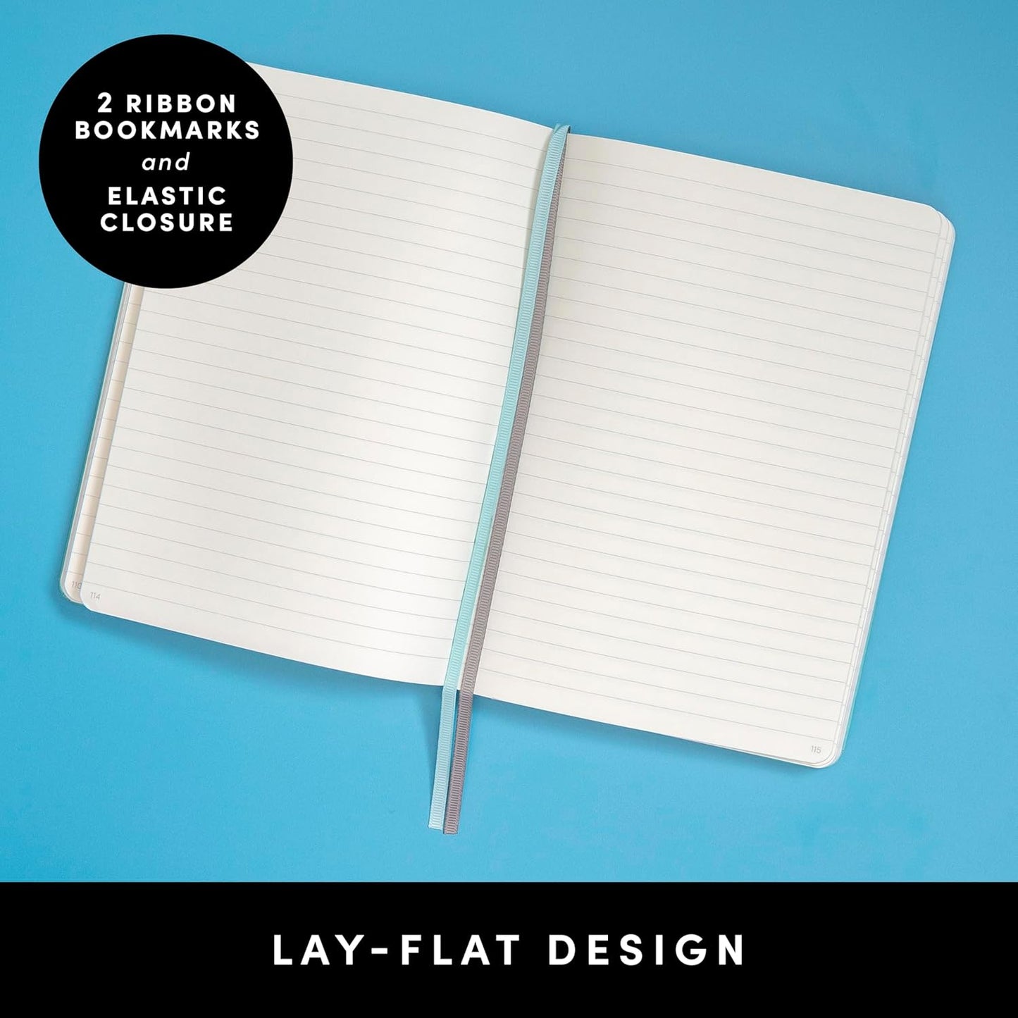 PAPERAGE Lined Journal Notebook, (Blush), 252 Pages, Medium 5.6 in x 8 in - 100 GSM Thick Paper – Hardcover Journaling Notebook for Work, School & Note Taking