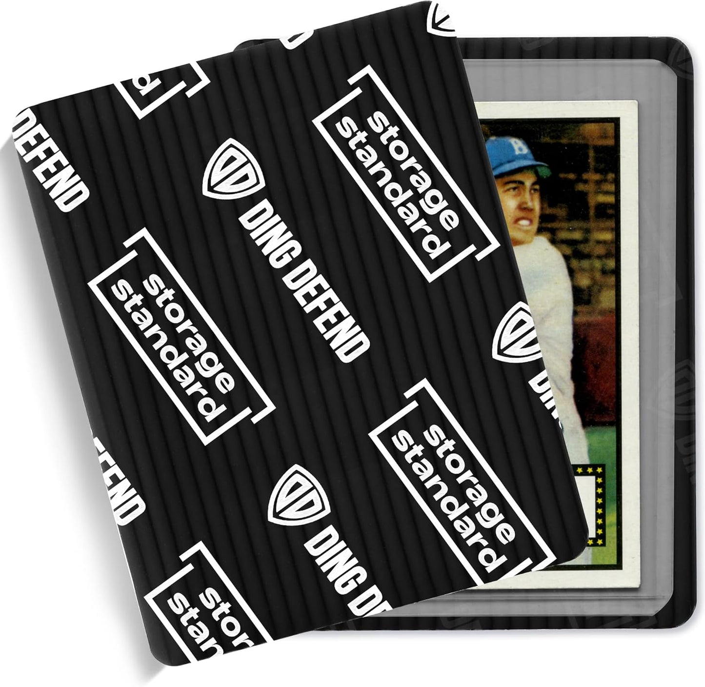 Ding Defend 110-Pack Trading Card Protector Shipping - 3.5 x 4.5 Inch Black Hobby Card Shipping Supplies w/Rounded Corners, Lightweight & Reusable for Raw Top Loaders, Semi-Rigids, Team Bags