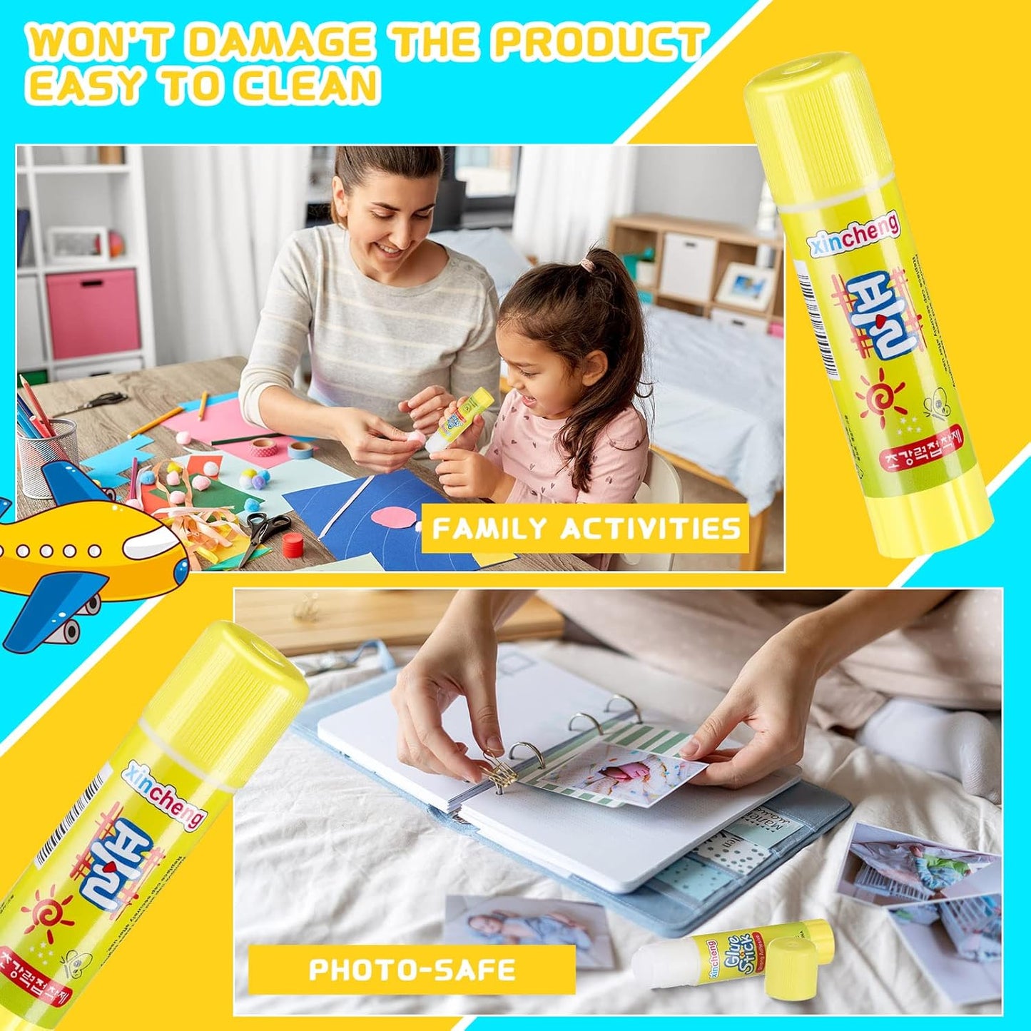 100 Pcs White Glue Stick Washable Glue Stick for Crafts Home School Classroom Students Teachers Employees Scrapbooking Crafting Supplies, 0.32 Ounce