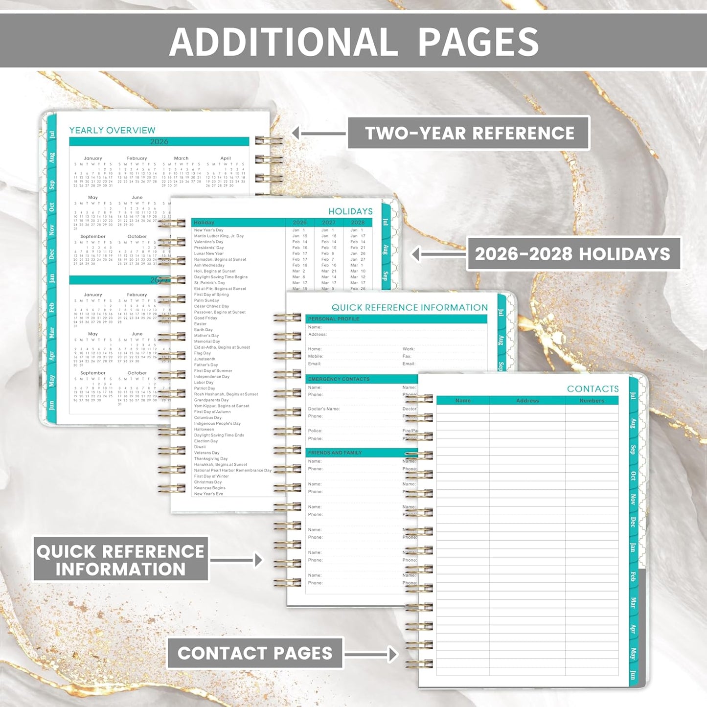 Planner 2026-2027 - 2026-2027 Planner Weekly and Monthly, July 2026 - June 2027, 6.3" x 8.4", with Coated Tabs, Inner Pocket