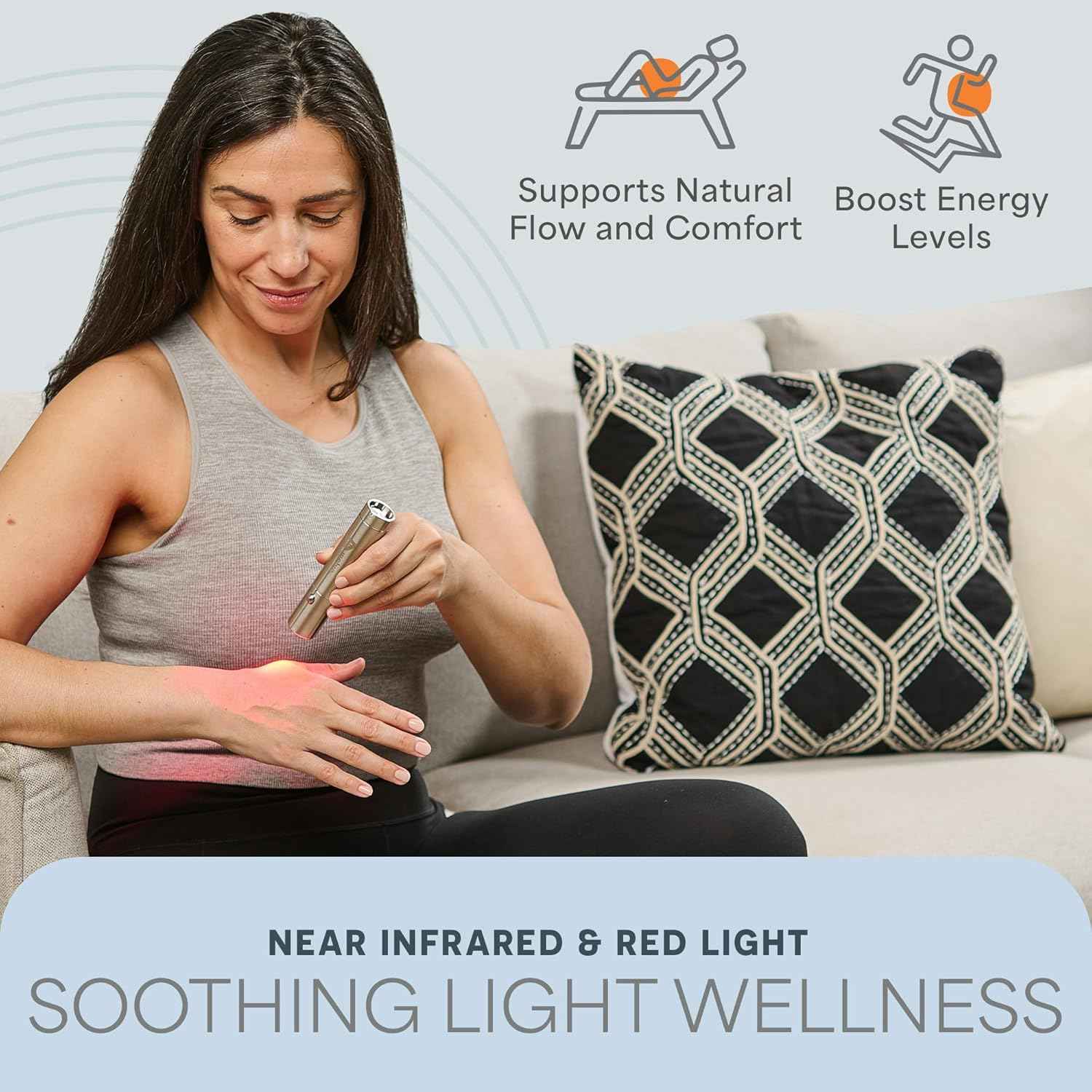 LifePro Near Infrared Red Light Therapy for Body Joints & Muscles Wellness Support, Lumicure Portable Red Light Therapy Torch with 630nm, 660nm, 850nm LEDs - Support Daily Relaxation and Comfort
