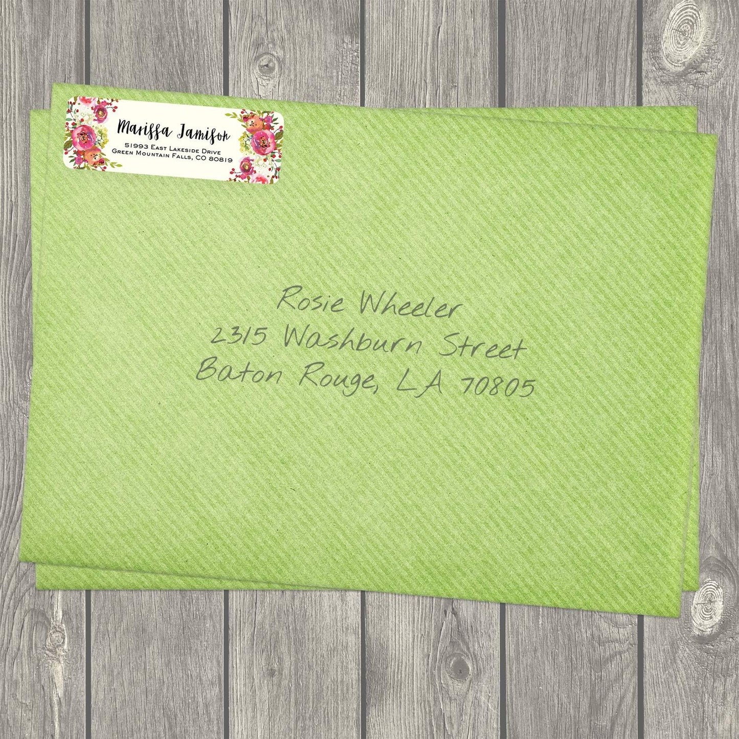 Vibrant Floral and Ivory Rolled Address Labels/Roll of 250 Personalized Address Labels/Designer Return Address Stickers in Elegant Plastic Dispenser - Lumora Desk