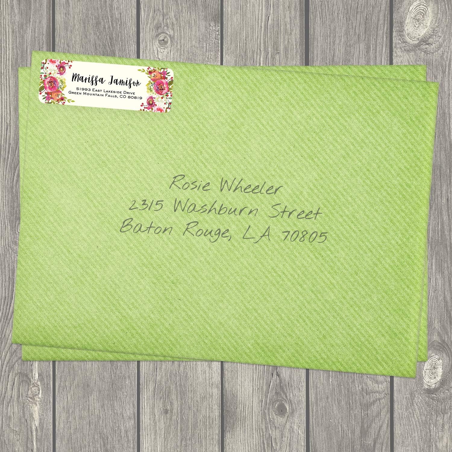 Vibrant Floral and Ivory Rolled Address Labels/Roll of 250 Personalized Address Labels/Designer Return Address Stickers in Elegant Plastic Dispenser - Lumora Desk