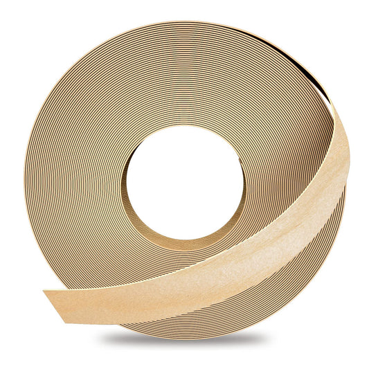 GSCIT Club Birch Edge Banding, 7/8 inch x 25ft roll of Veneer Edge Banding - Pre-glued Flexible, Real Wood Tape for Cabinet Repair & Furniture Restoration