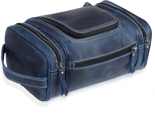 VC VINTAGE COUTURE Leather Toiletry Bag for Men Extra Large Leather Men's Toiletry Bag for Traveling Real Leather Dopp Kit for Men Leather Shaving Bag for Travel