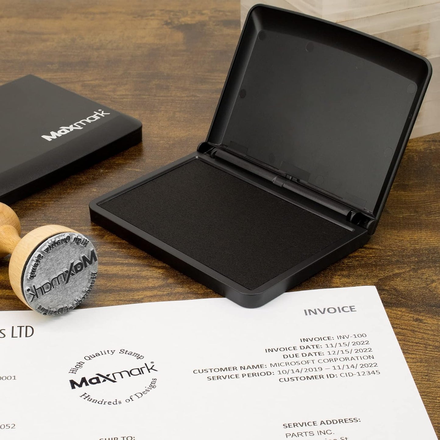 MaxMark Large Gray Stamp Pad - 2-3/4" by 4-1/4" - Premium Quality Felt Pad