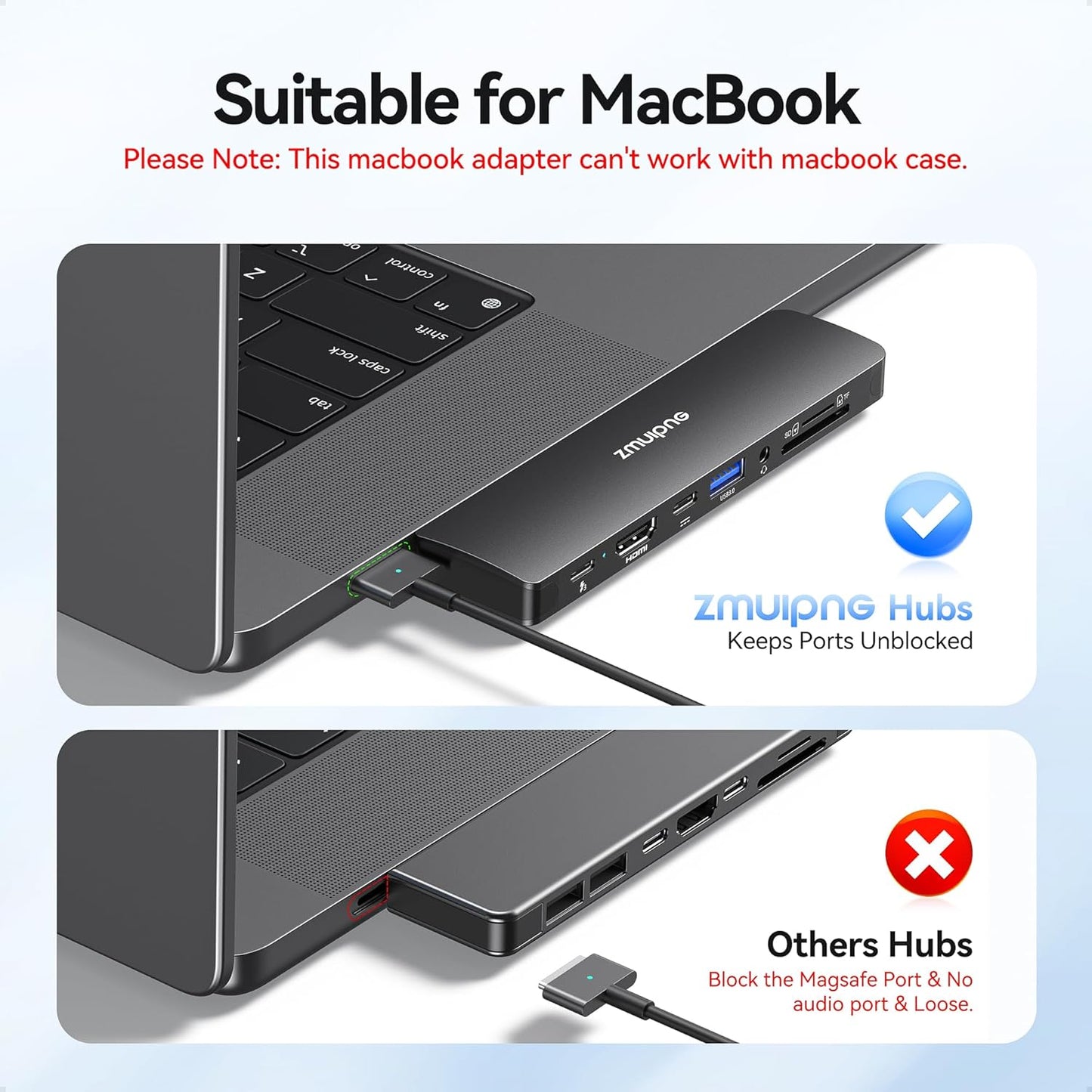 USB C Hub Adapter for MacBook Pro Air 2025-2016 Docking Station for MacBook M4 M3 M2 M1 USB C to HDMI Mac Accessories Multiport Dongle with 4K HDMI USB 3.0 SD TF Thunderbolt 3 USB-C Port Type C