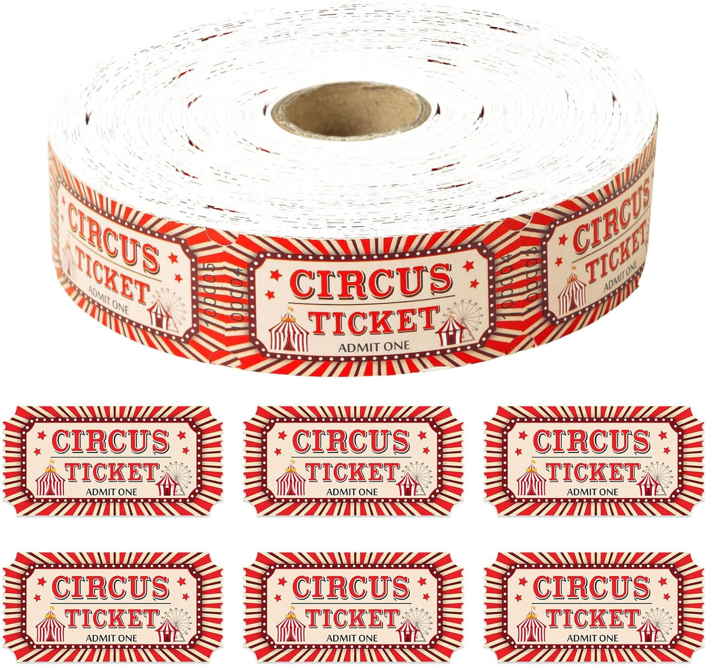 1000 Pcs Circus Raffle Tickets Roll Carnival Tickets Carnival Theme Party Decorations Party Ticket for Events Carnival Favors Supplies
