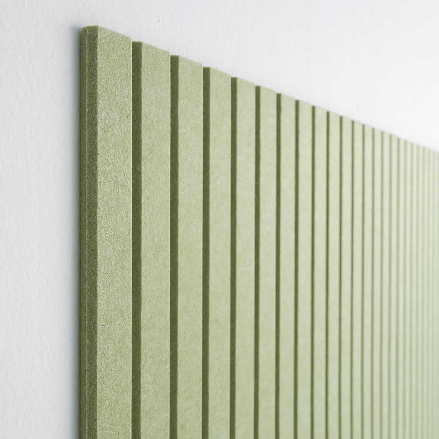 Large Cork Boards for Walls Black Felt Alternative - Slat Wall Paneling, Bulletin Board Tiles for Home Decor, Push Pin Corkboard Organizer for Office or Classroom-12-Pack Panel Kit (Avocado)