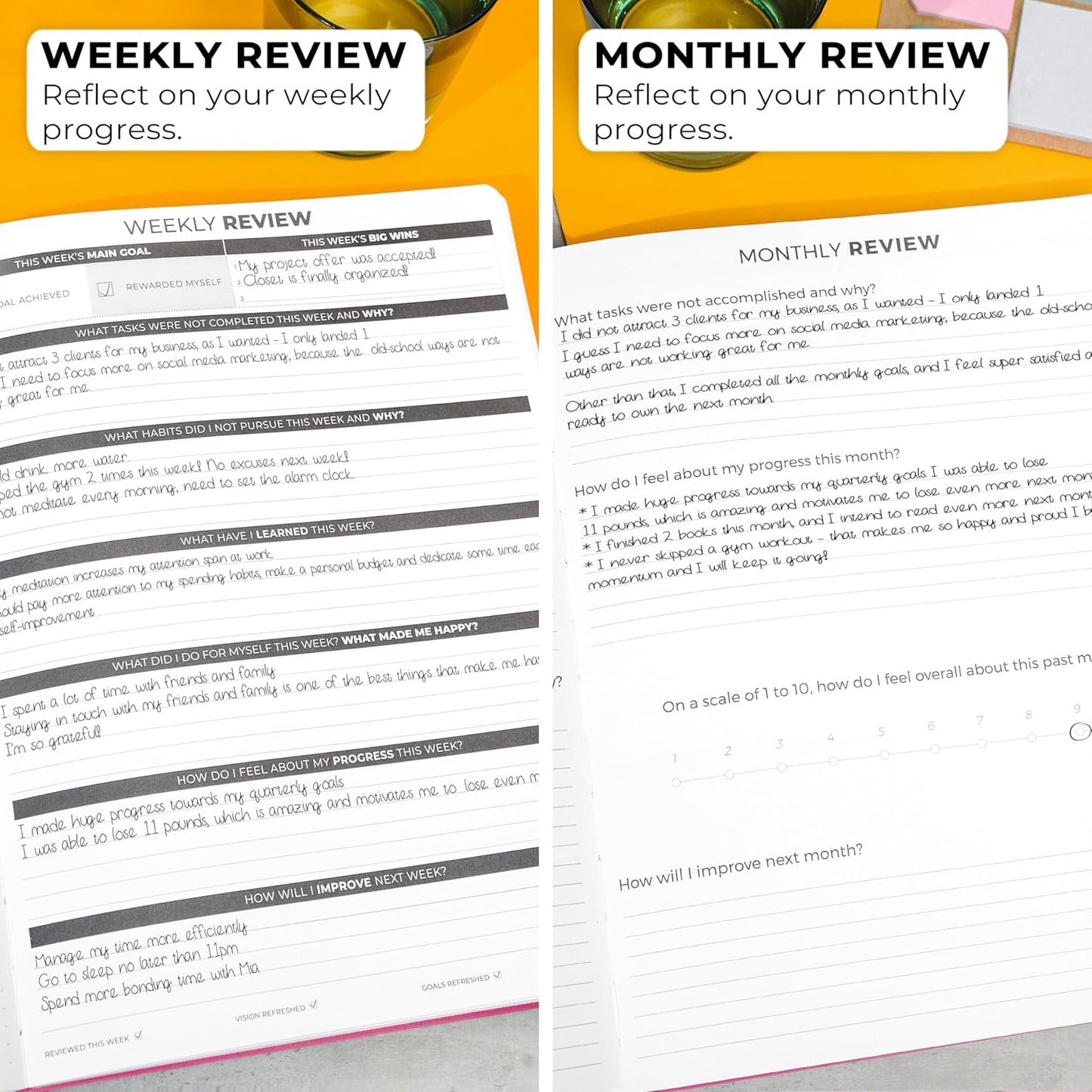 Clever Fox Planner Daily PRO - 8.5 x 11" A4 Size Daily Life Planner and Gratitude Journal to Increase Productivity, Time Management and Hit Your Goals - Undated - Lasts 3 Months (Dark Pink)