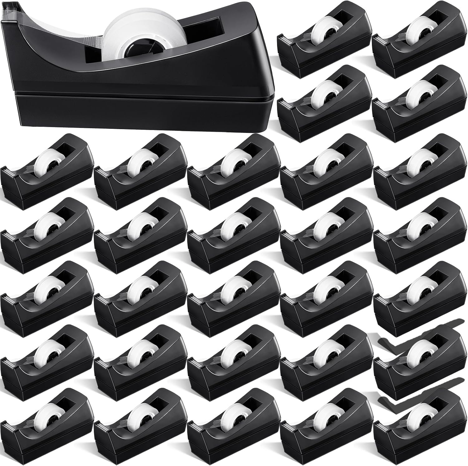 Colarr 30 Pack Desktop Tape Dispenser Non Skid Base Tape Dispensers Desk Tape Dispenser Tape Roll Dispenser for Office Home, Tape Not Included - Lumora Desk