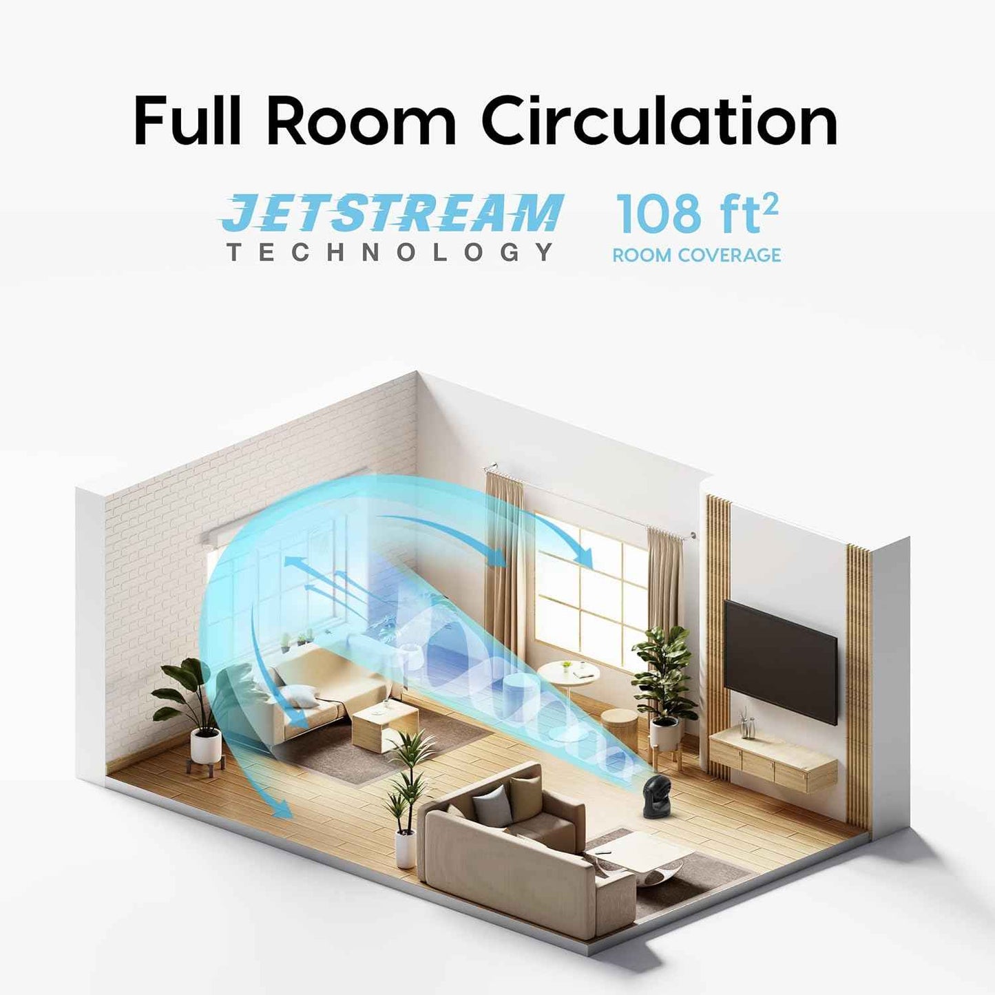 IRIS USA WOOZOO Desk Fan, Oscillating Air Circulator, 3 Speeds, 32ft Max Air Distance, 108ft² Coverage, 112° Adjustable Vertical Tilt, 27db Quiet Motor, Small Fan for Bedroom, Office, Dorm, Black