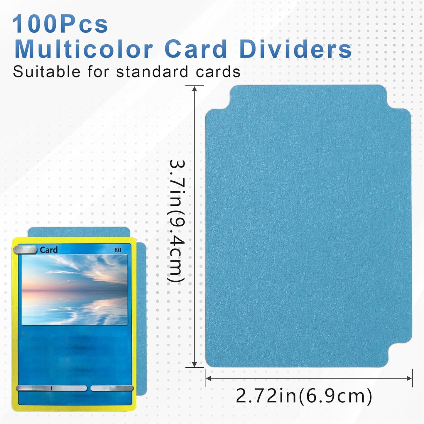 Trading Card Dividers, Multicolor 100-Pack Paper Card Dividers for MTG, TCG, Sports Card Organizer, Fits Standard Card Storage Boxes