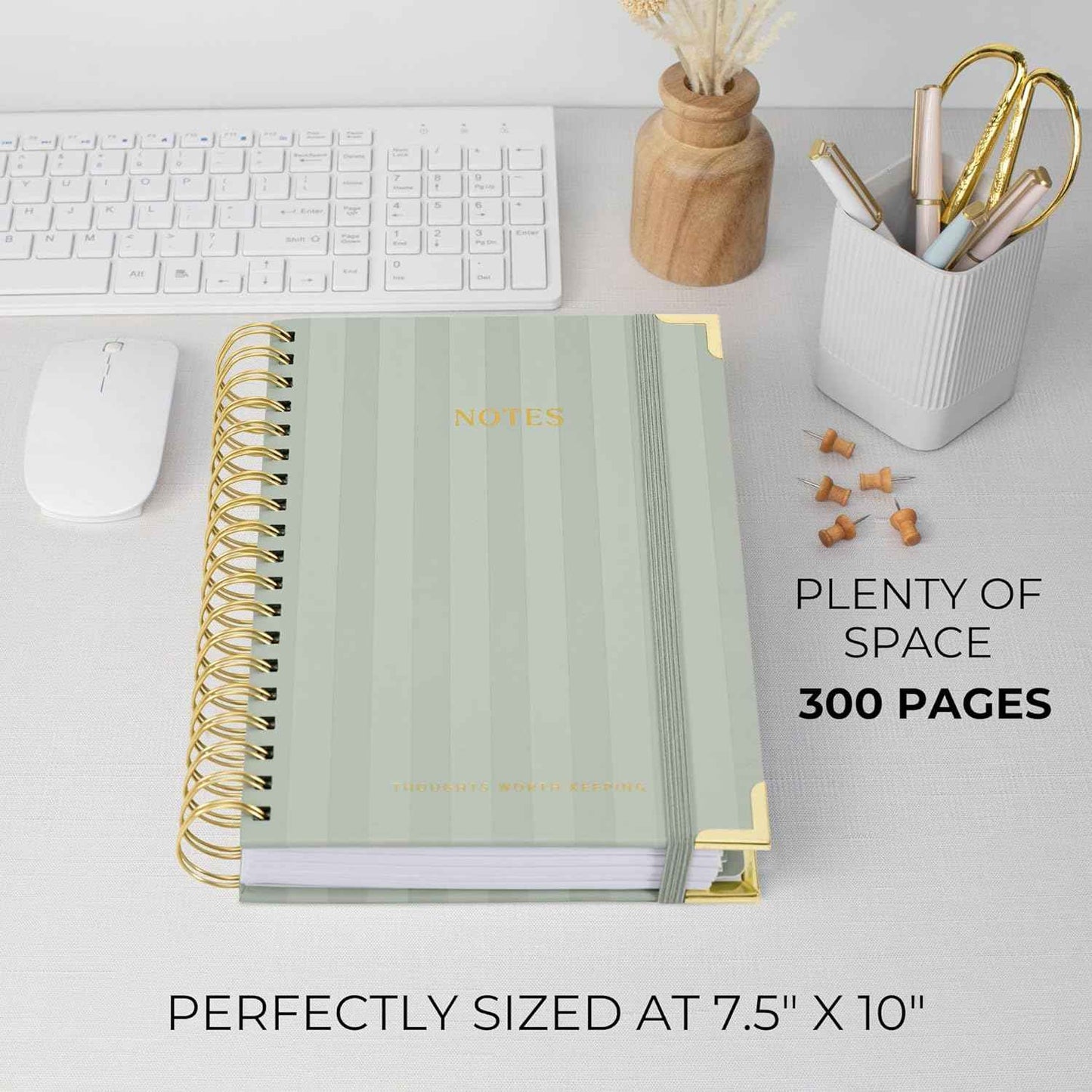 Aesthetic Thick Spiral Notebook With Tabs - Premium Journal For Women Size B5 - College Ruled Note Book With 300 Lined Pages and Dividers - Perfect For Writing And Staying Organized at Work or School