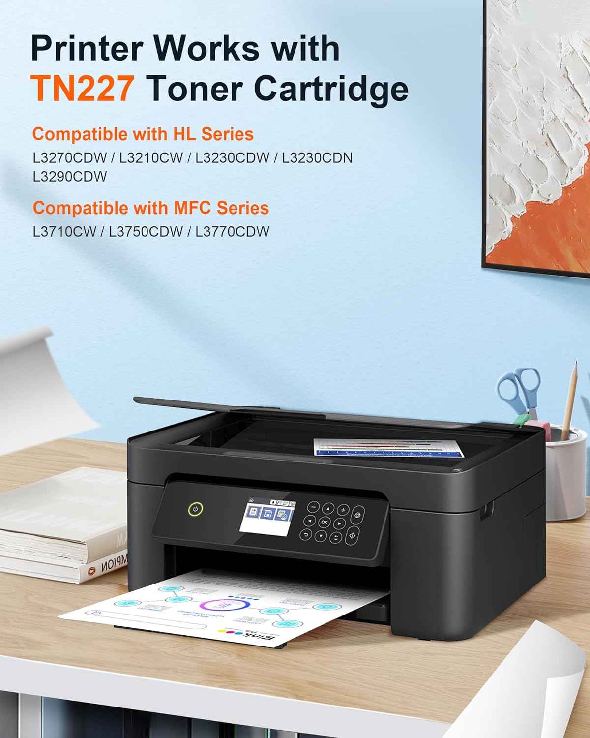 E-Z Ink Pro Compatible Toner Cartridge Replacement for Brother TN227 Toner TN223 TN227 High Yield Toner Cartridge for Brother MFC-L3770CDW HL-L3270CDW HL-L3290CDW MFC-L3710CW (5 Pack)