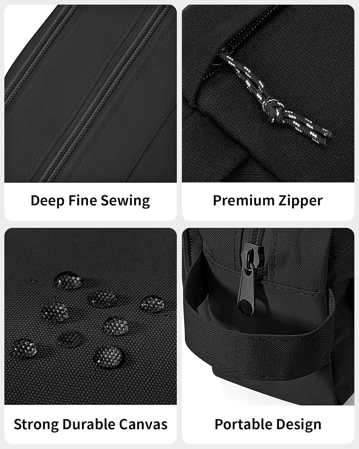 Sooez Big Capacity Pencil Pen Case, Upgraded Canvas Pencil Pouch Pencil Bag Organizer, Large Storage with Separate Compartments Easy Grip Handle, Aesthetic Supply for School Teens Adults
