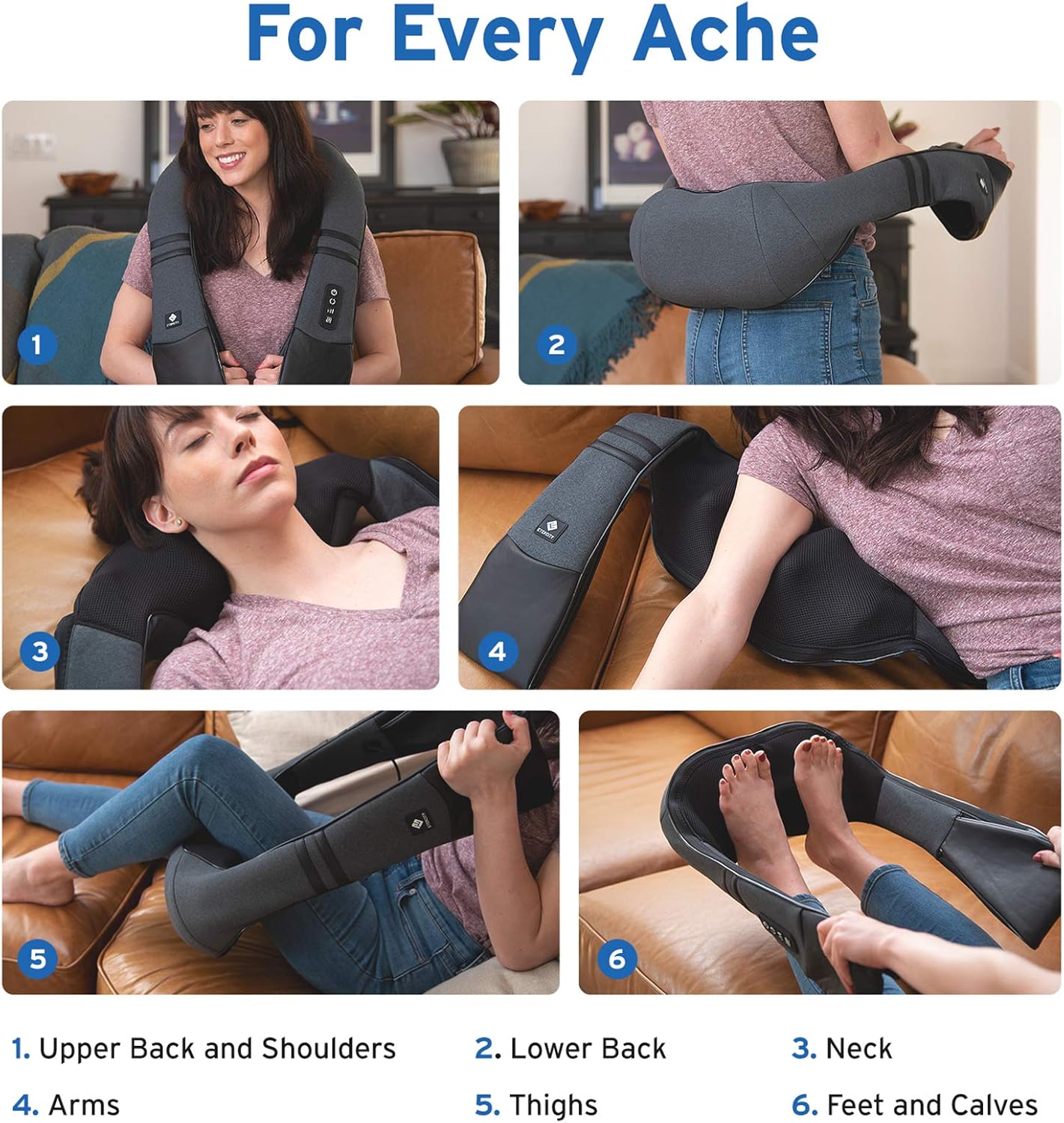 Etekcity FSA Eligible Cordless Neck Massager with Heat for Pain Relief Deep Tissue, FSA Wearables, Rechargeable Shiatsu Back Shoulder Massage Tool, Best Gift for Mother, Father, HSA Items